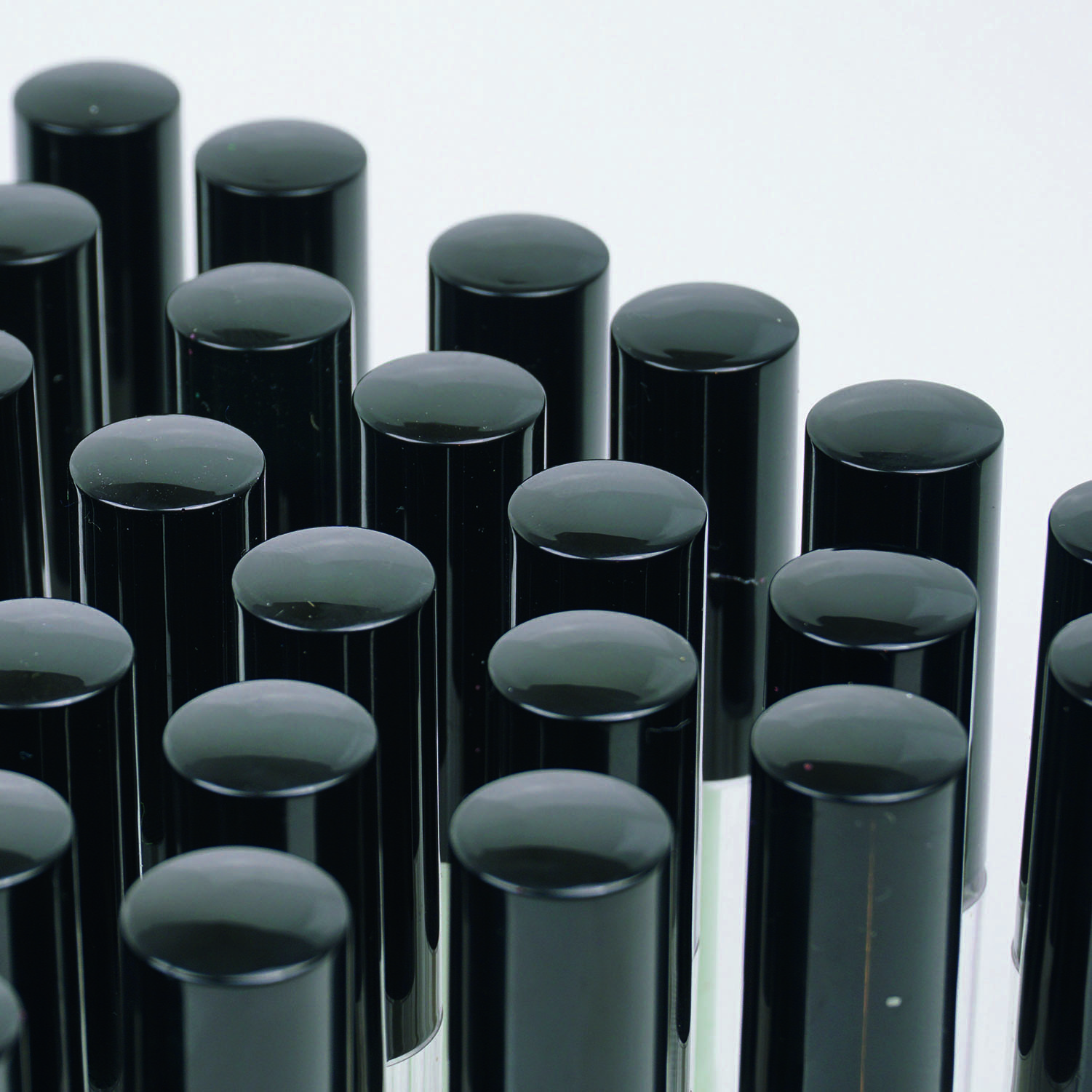 Lipgloss glasklare Flaschen Rund mit Applikator Black Shine Garnitur 3ml leer Kunststoff DIY Make up