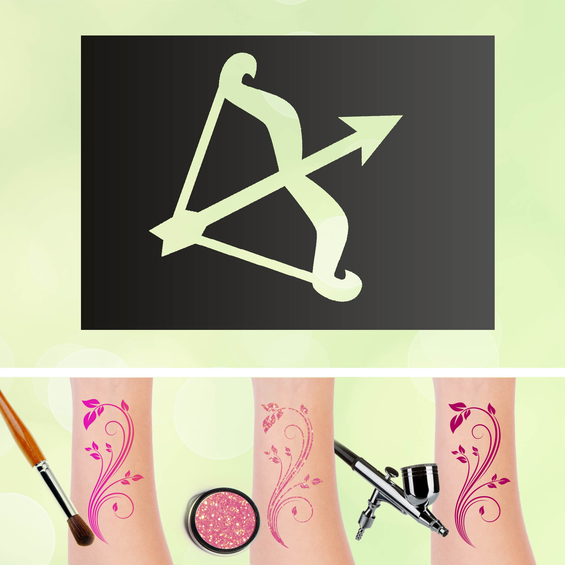 Tattoo Schablonen Schütze Sternzeichen Selbstklebend Kinderschminken Airbrush