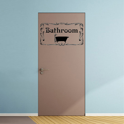 Aufkleber Türaufkleber WC Bad Bathroom Badezimmer Wanne Fun Sticker in Schwarz oder Wunschfarbe