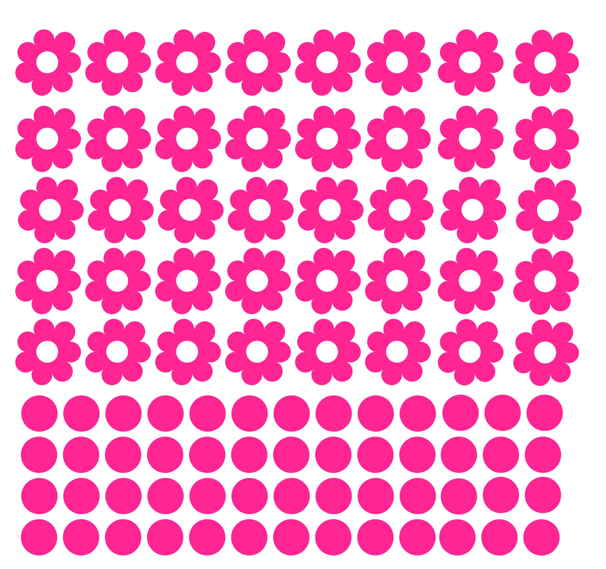 Fahrradaufkleber ❀ Set Blumen 4cm und Punkte 1cm 84 Stück zum selberkleben wetterfest Fahrradsticker