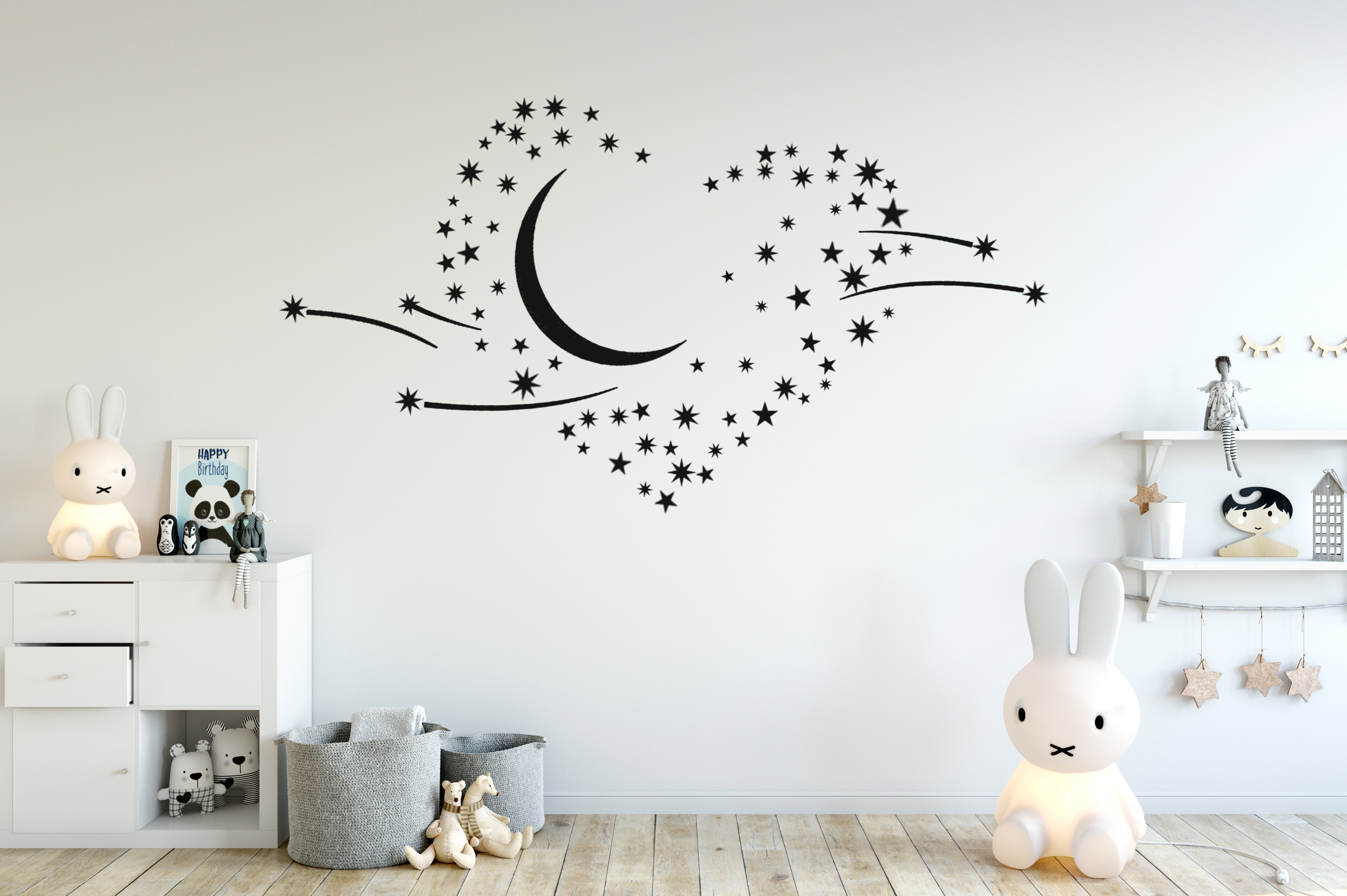 Wandtattoo Aufkleber HERZ aus STERNEN selbstklebend Deko Wohnzimmer Schlafzimmer