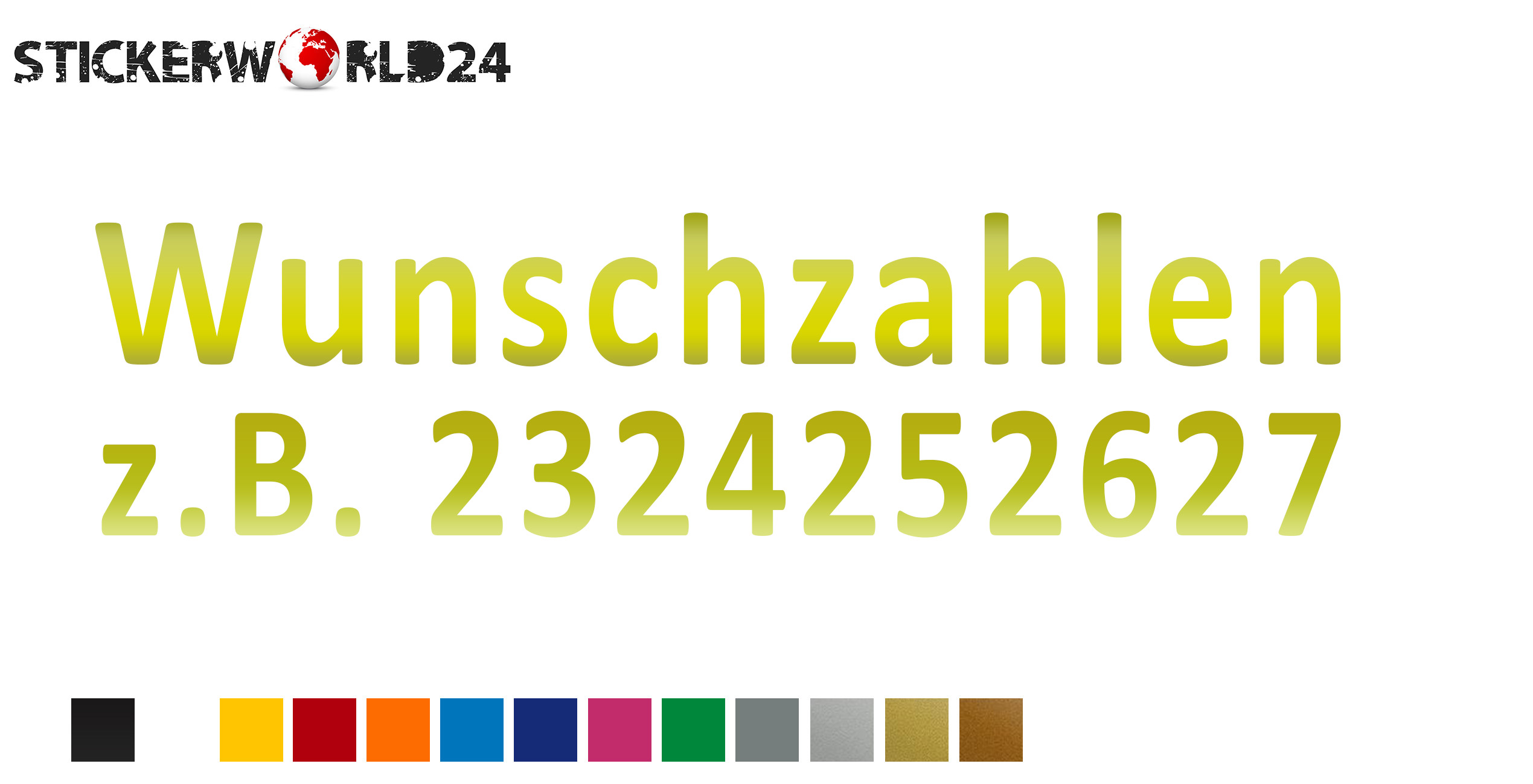 Aufkleber Wunschzahlen 10 Stk.