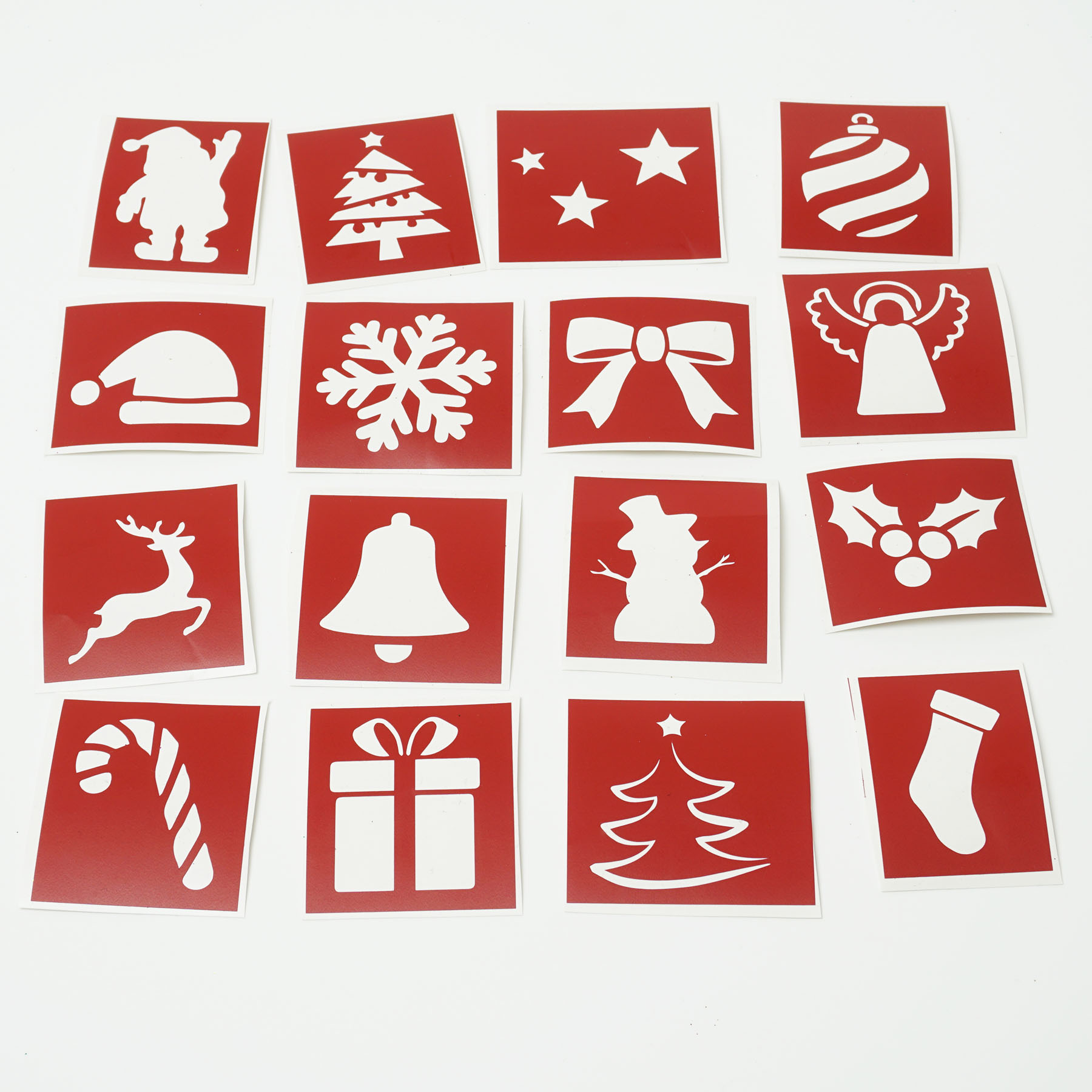 Tattoo Schablonen SET Kinder Weihnachten (16 Schablonen) Selbstklebend schminken Airbrush Geschenkid