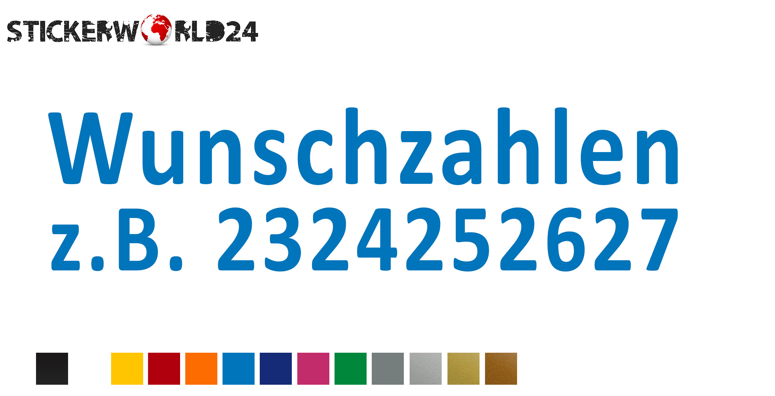 Aufkleber Wunschzahlen 10 Stk.