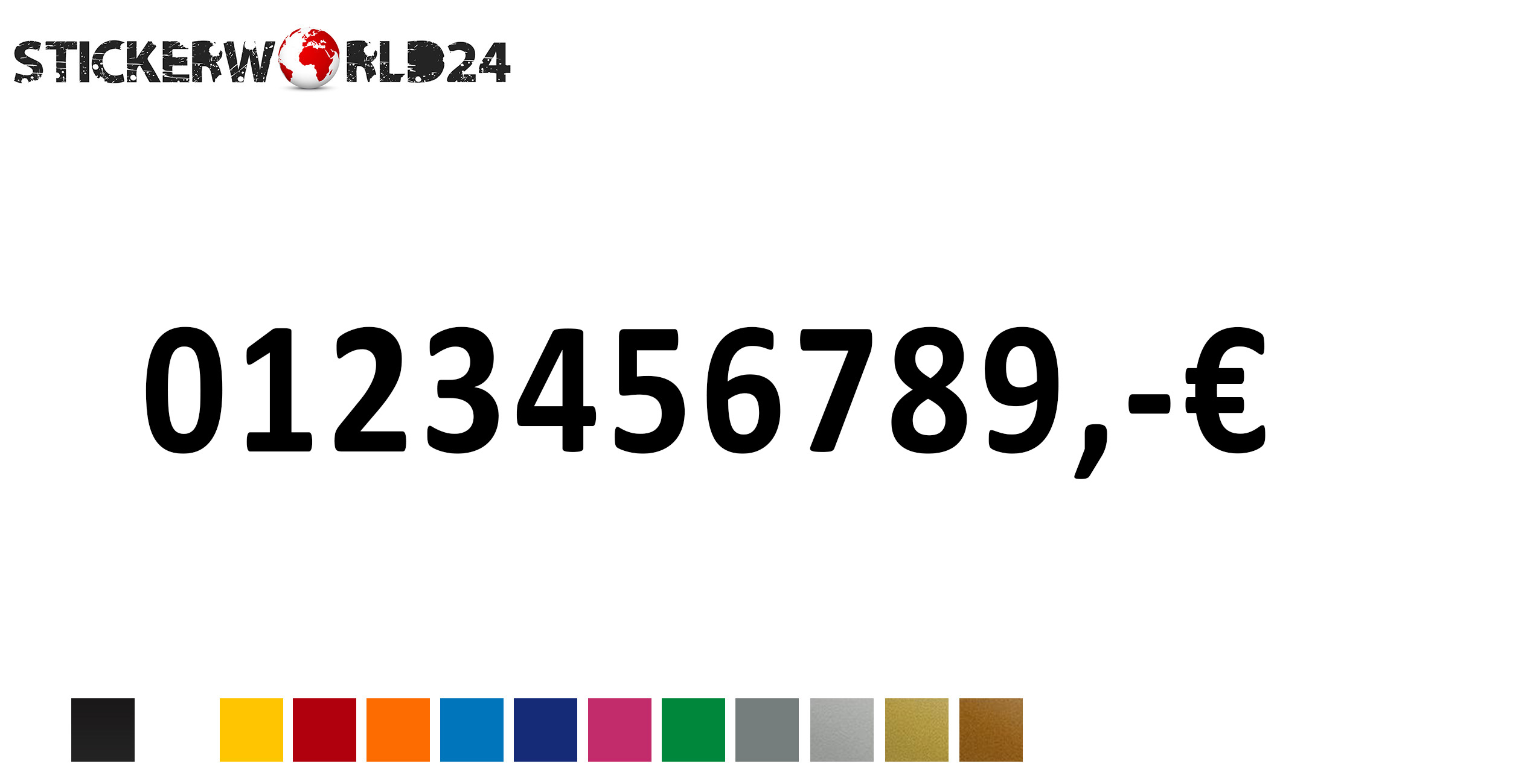 Aufkleber Klebezahlen mit Euro 10 Stk.