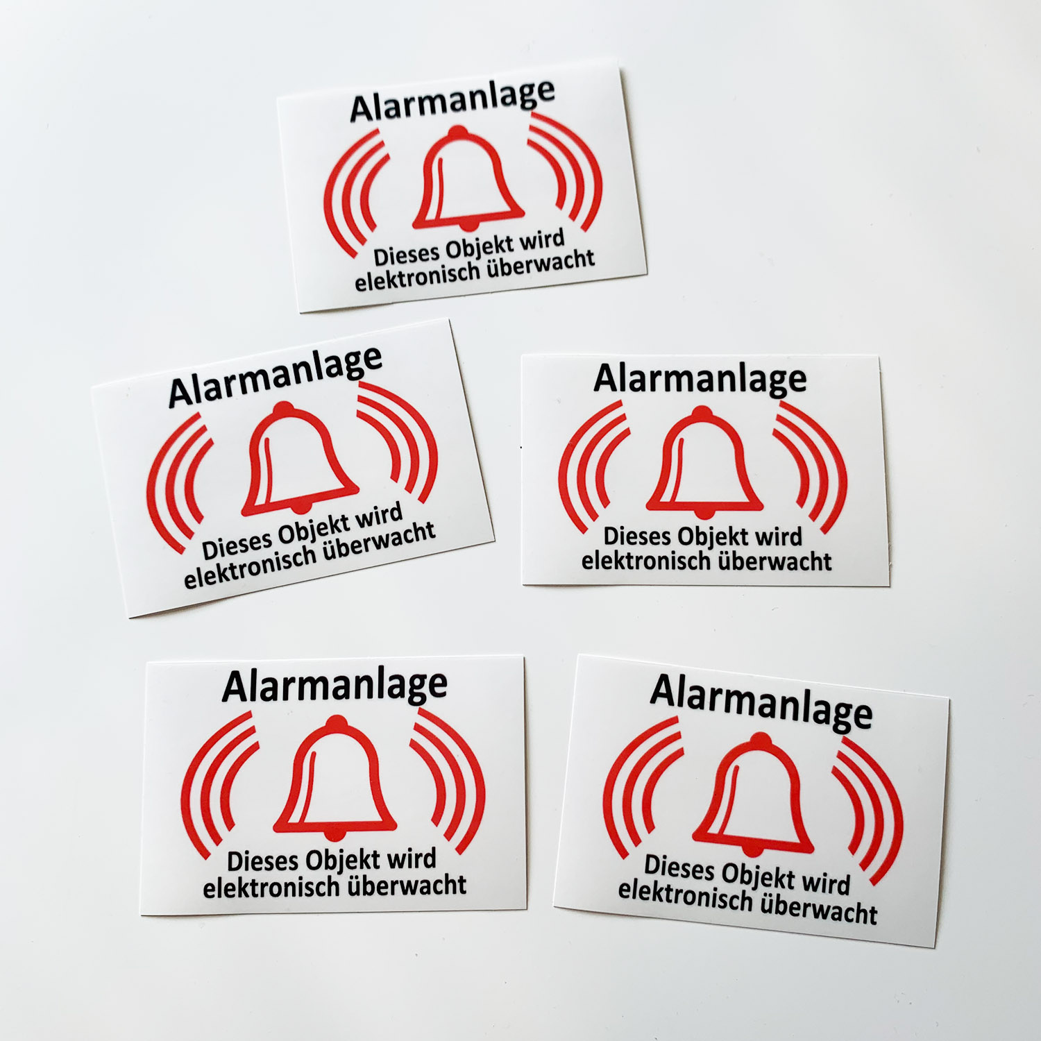 Aufkleber Alarmanlage Glocke Hinweisschild Türaufkleber Fensteraufkleber transparente Folie