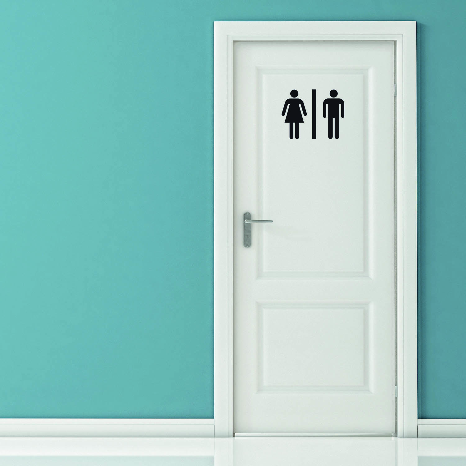 Aufkleber Türaufkleber Bad - WC Classic Mann Frau Toilette Fun Sticker Schwarz oder Wunschfarbe