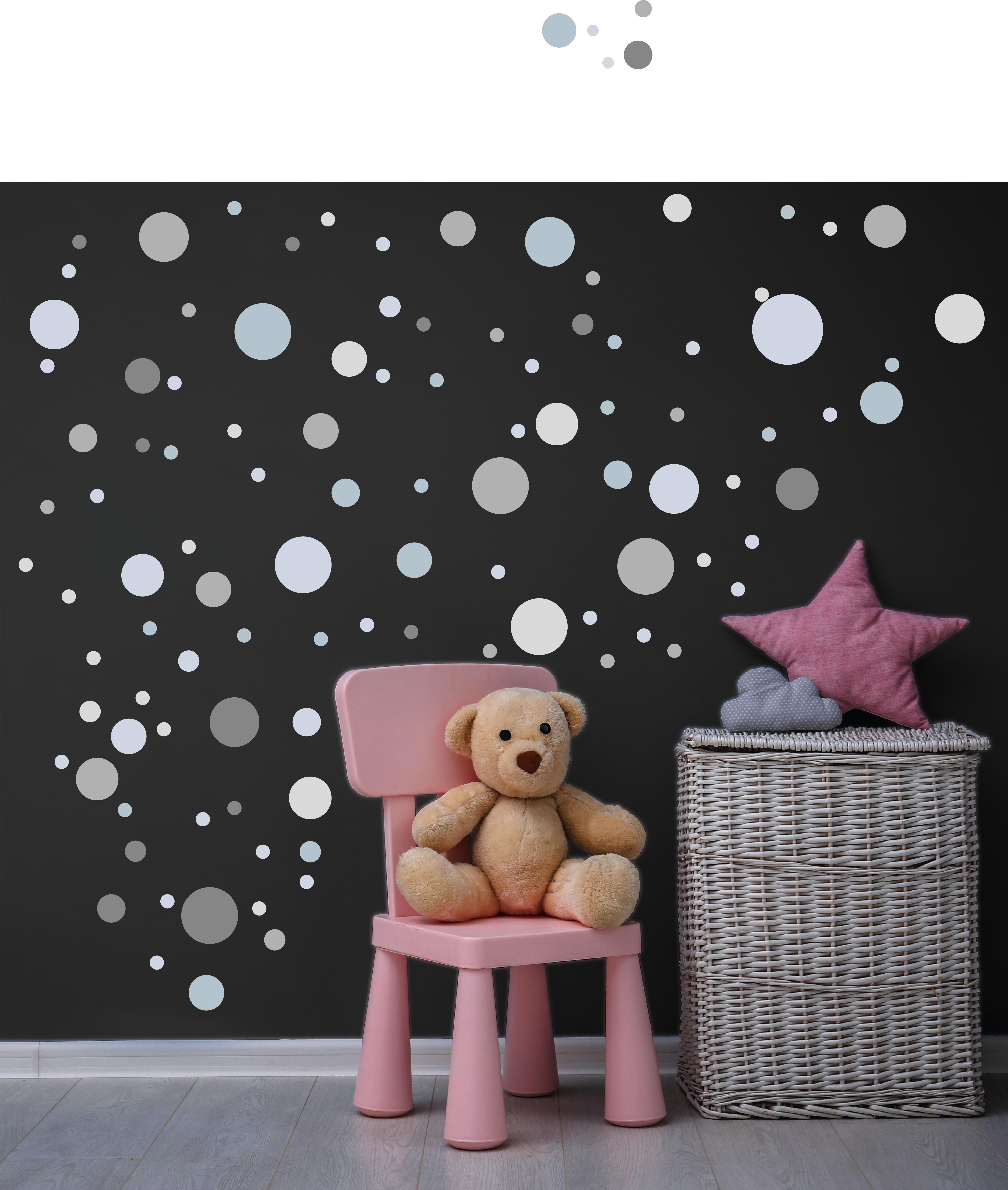Wandtattoo Deko Wohnzimmer Punkte / Sterne / Wanddeko kinderzimmer Mädchen Wandaufkleber Babyzimmer selbstklebende Sticker Set Dekoration 