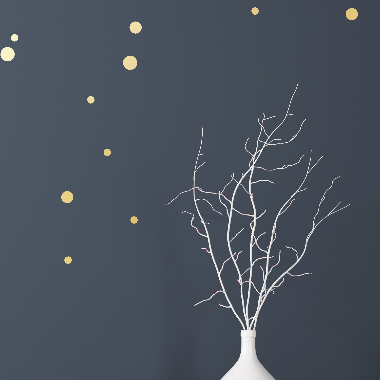 Wandtattoo Punkte Mix Gold Silber Kupfer in 3 Größen 110 Stück selbstklebend Wandsticker Aufkleber