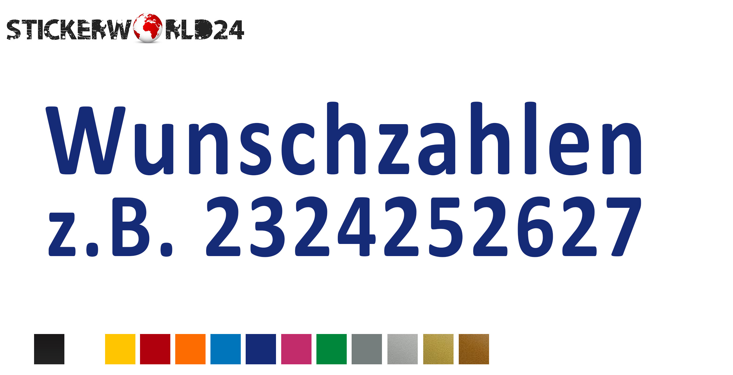 Aufkleber Wunschzahlen 10 Stk.