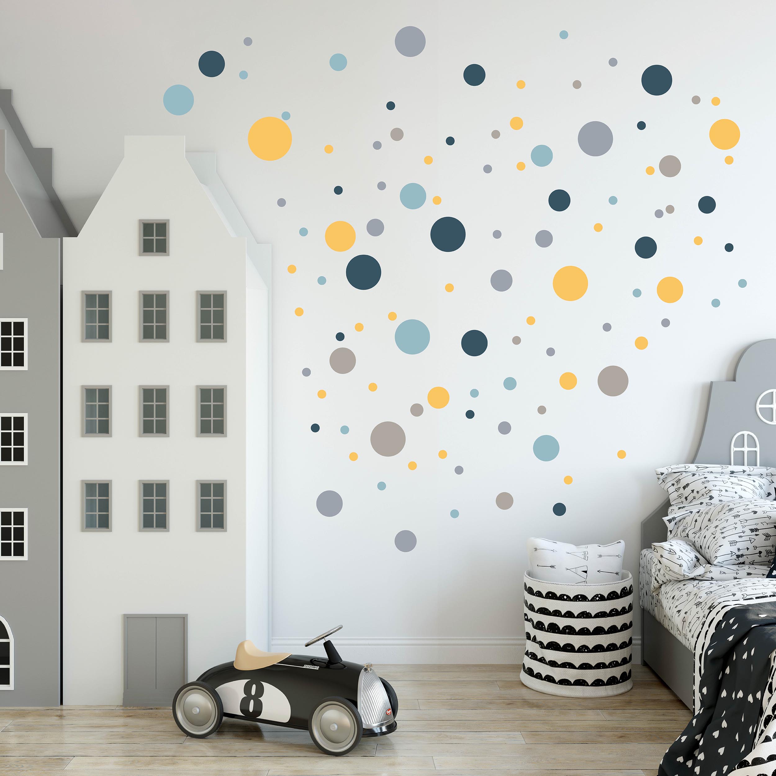 Wandtattoo Deko Wohnzimmer Punkte / Sterne / Wanddeko kinderzimmer Mädchen Wandaufkleber Babyzimmer selbstklebende Sticker Set Dekoration 