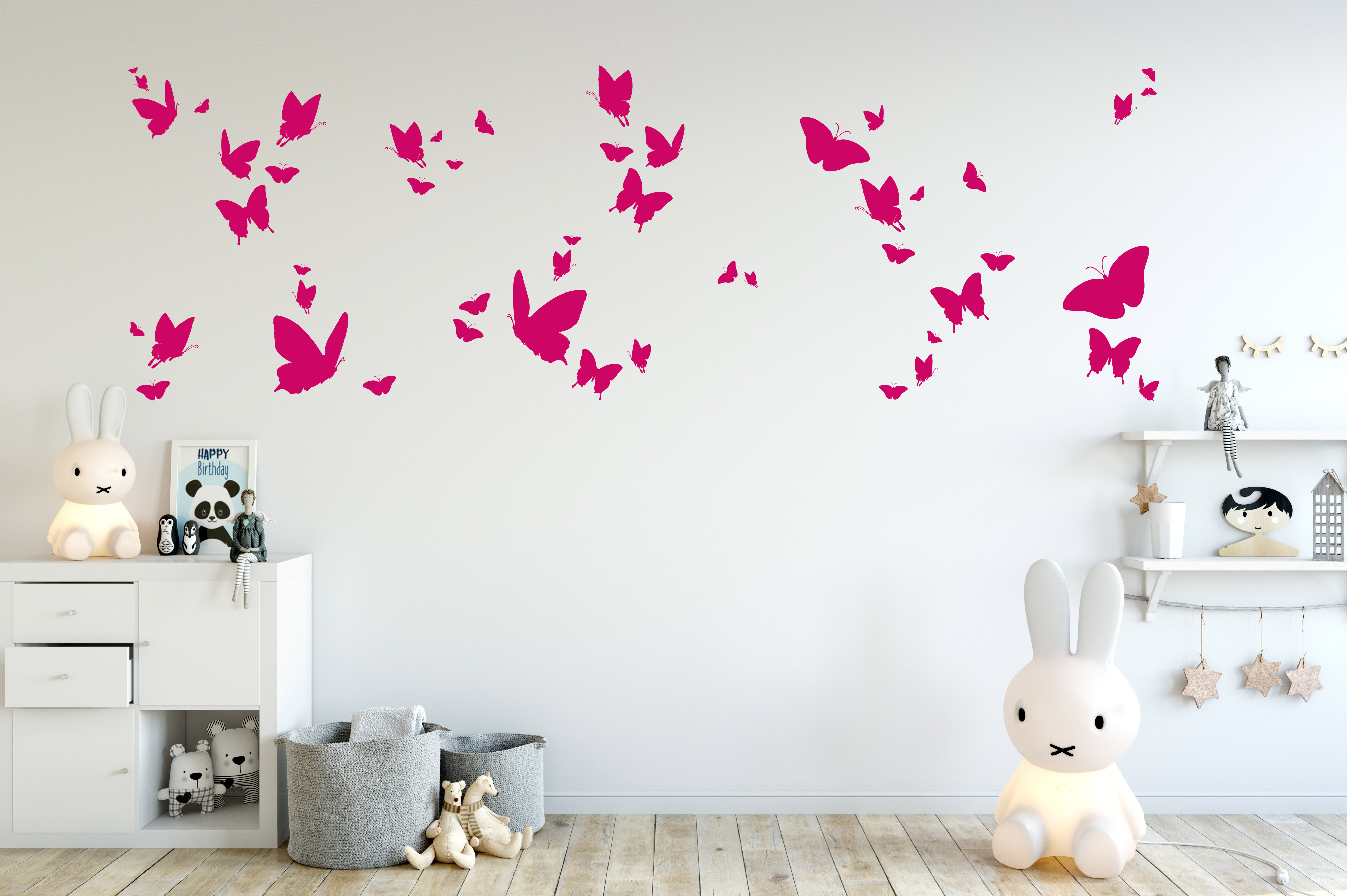 Wandtattoo Aufkleber SCHMETTERLINGE  in Gold selbstklebend Deko Wohnzimmer Schlafzimmer