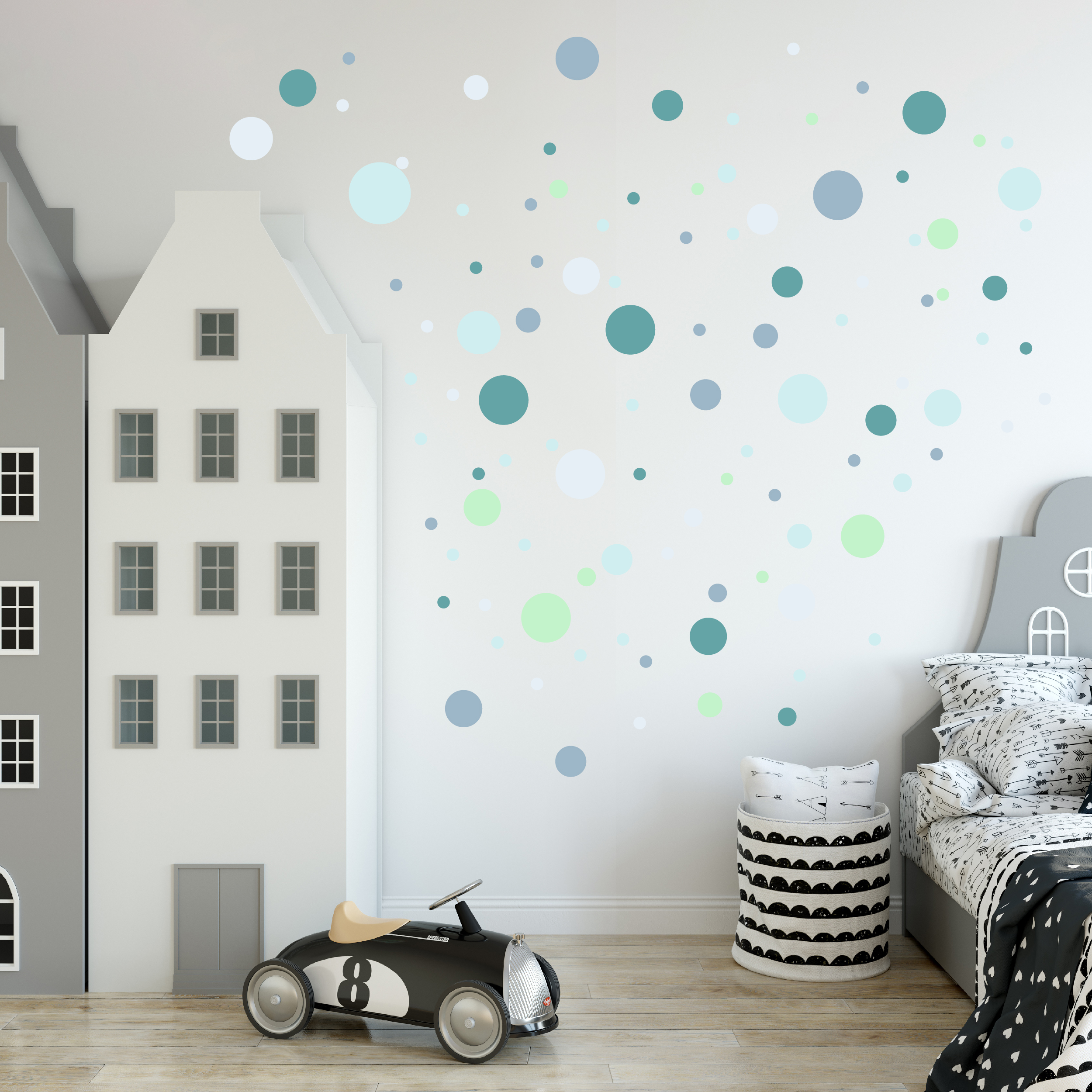 Wandtattoo Deko Wohnzimmer Punkte / Sterne / Wanddeko kinderzimmer Mädchen Wandaufkleber Babyzimmer selbstklebende Sticker Set Dekoration 