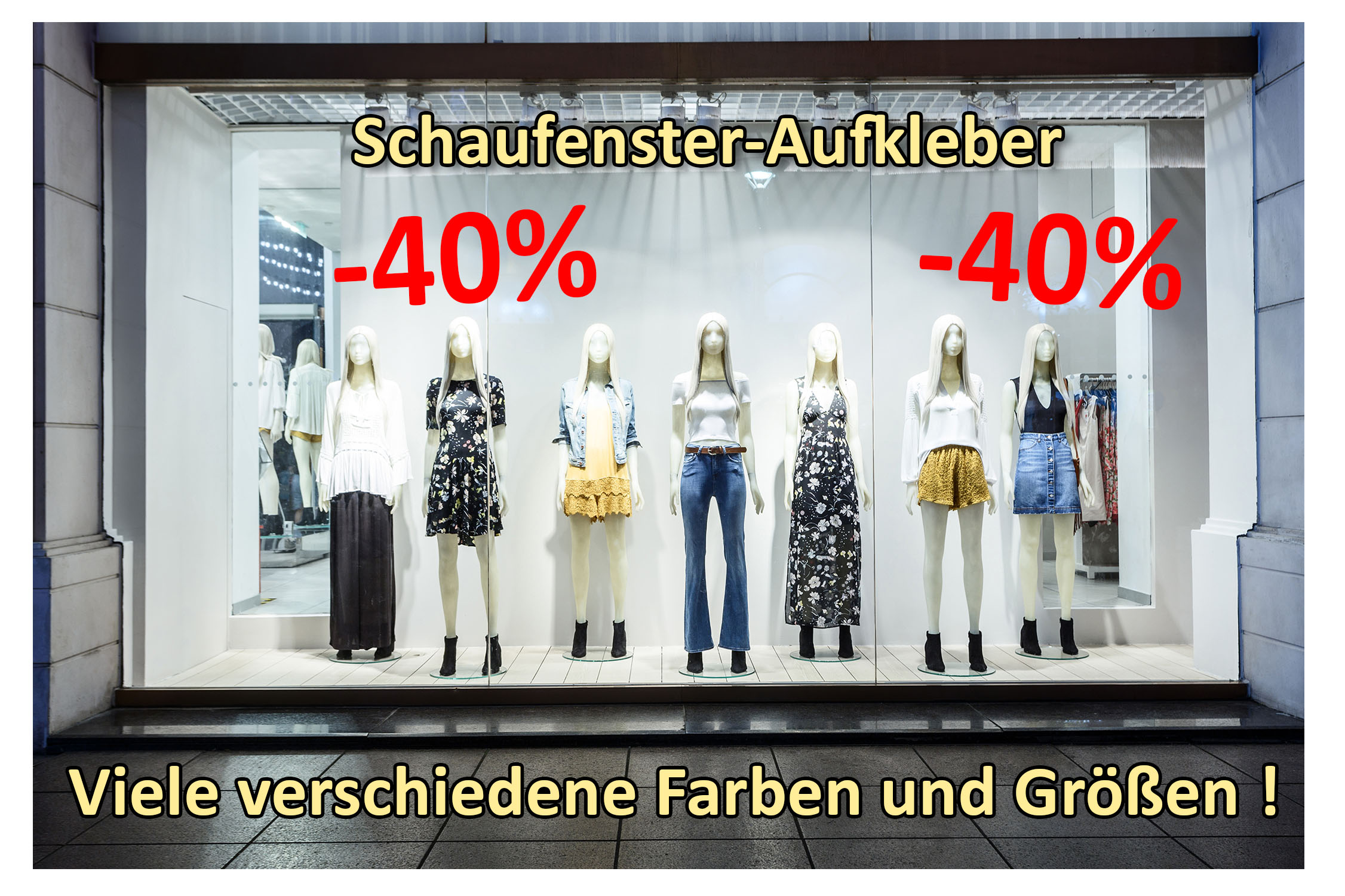 Aufkleber Einzelhandel - 40 %