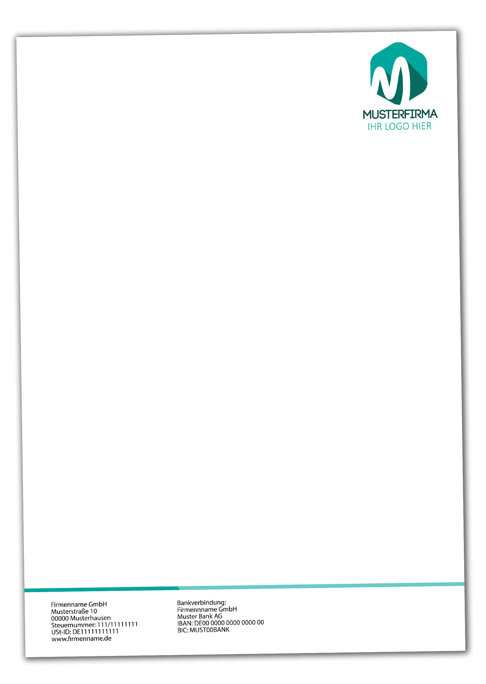 Briefpapier DIN-A4 Klassik Design+Ihr Inhalt individuell einseitig bedruckt 4/0 Offsetpapier 90g/m²