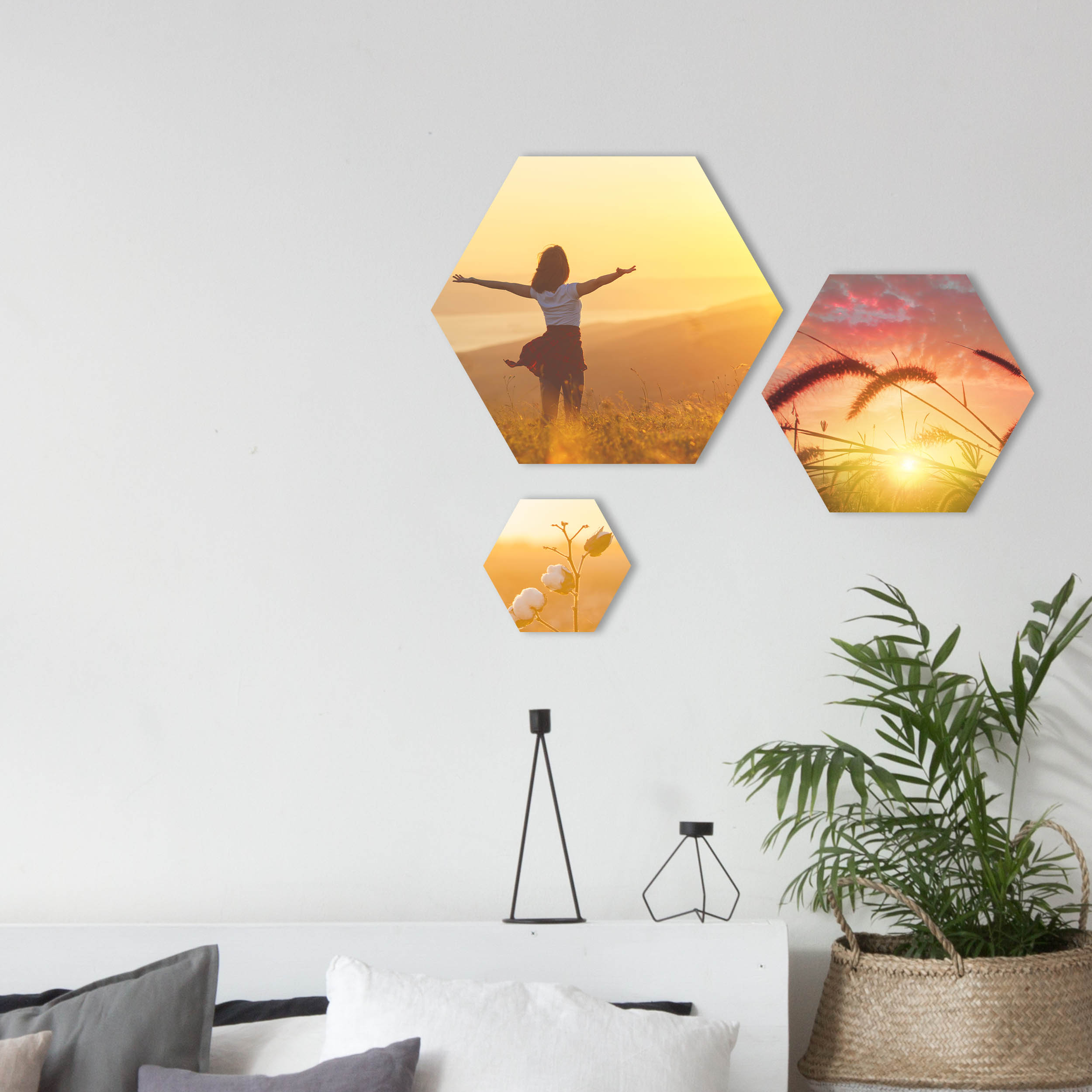 Hexagon Wabe Mix Wandbilder Materialien - Gestalten Sie Ihre Wanddeko mit Ihren Bild oder Fotos selber. Fotogeschenke personalisiert mit Wunschmotiv