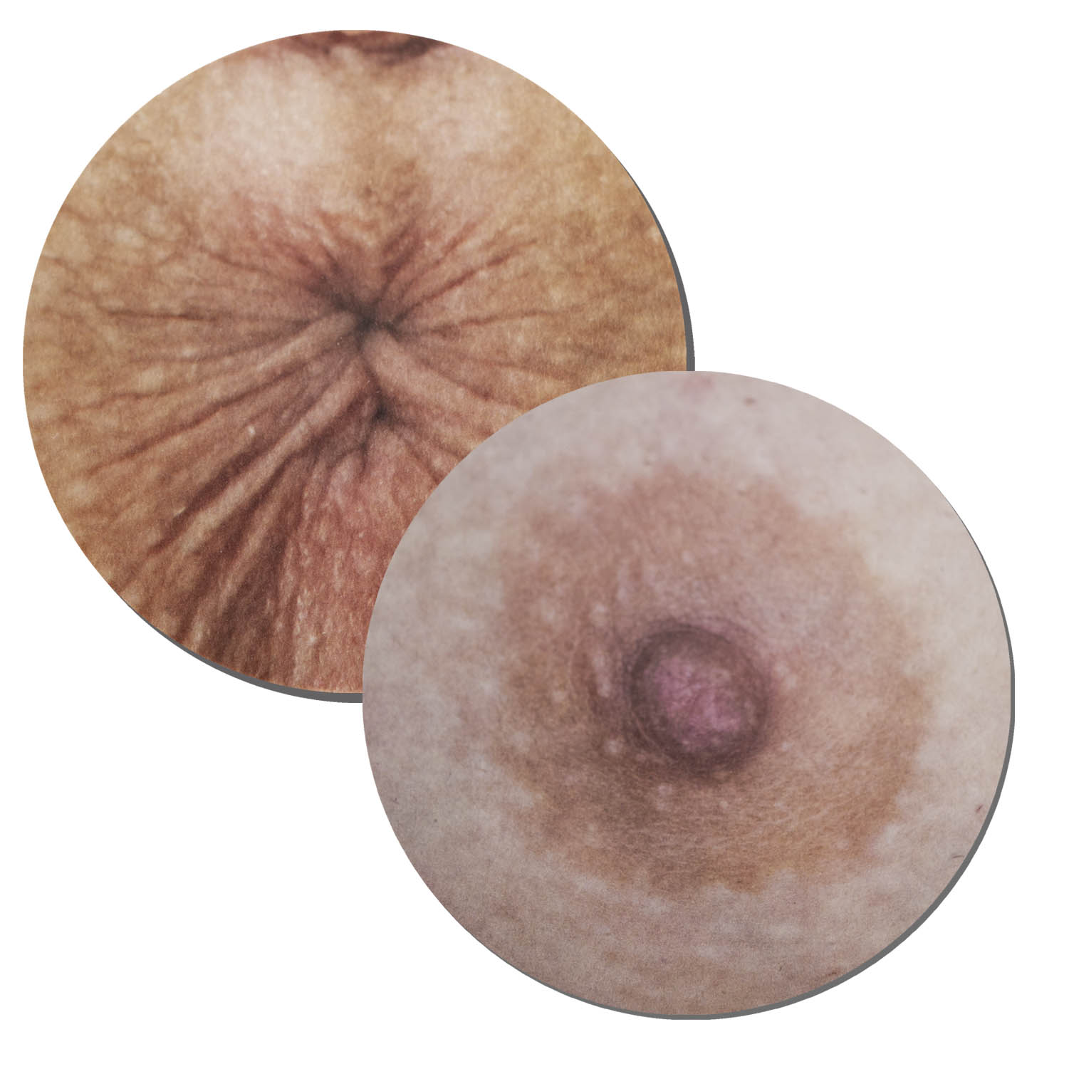 Bierdeckel Bier Anus Nippel beidseitig bedruckt Fun Untersetzer Party