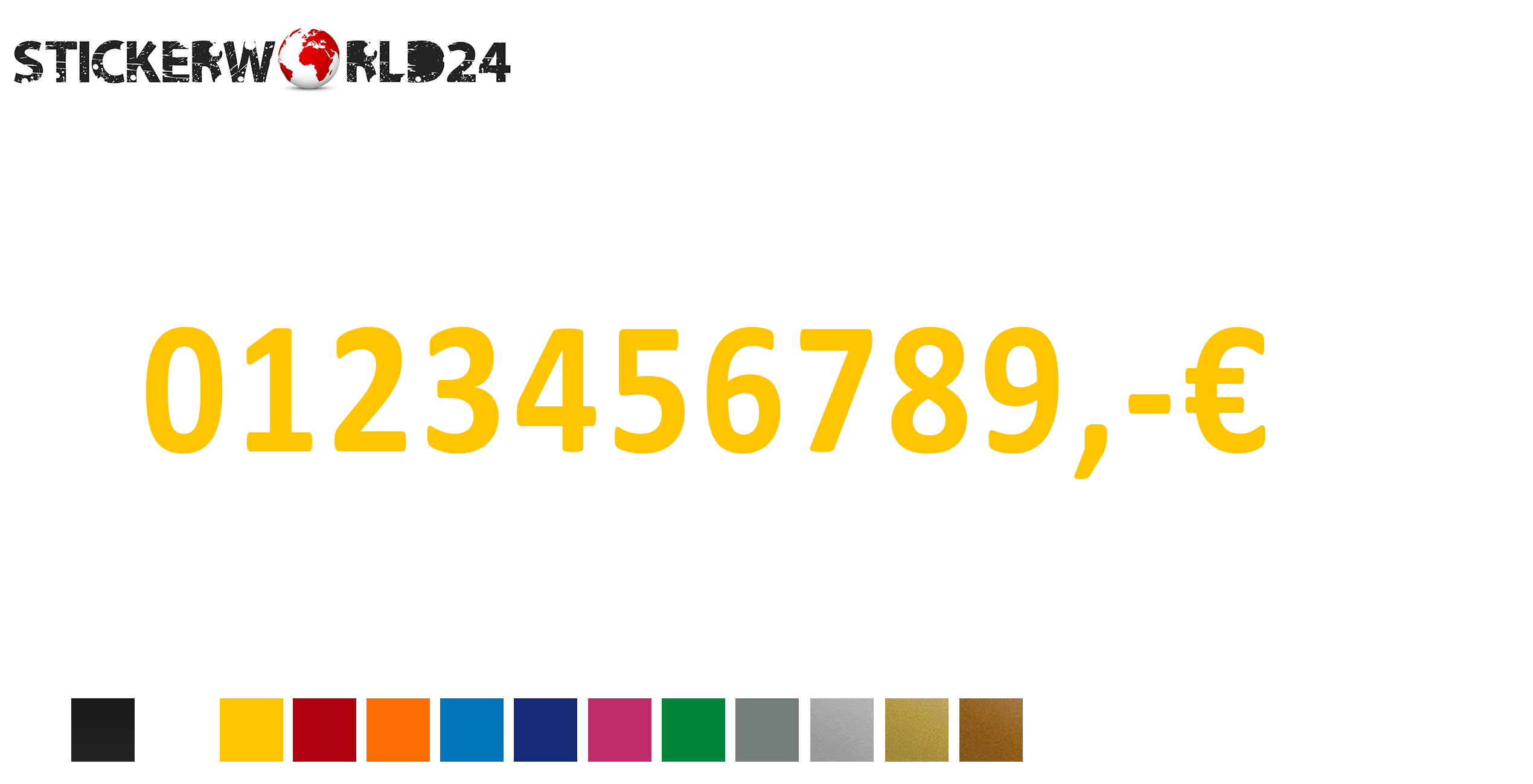 Aufkleber Klebezahlen mit Euro 10 Stk.