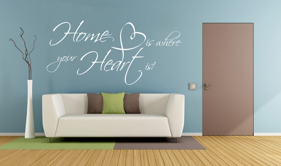 Aufkleber Wandtattoo Home is where your Heart is Deko Wohnen Lifestyle