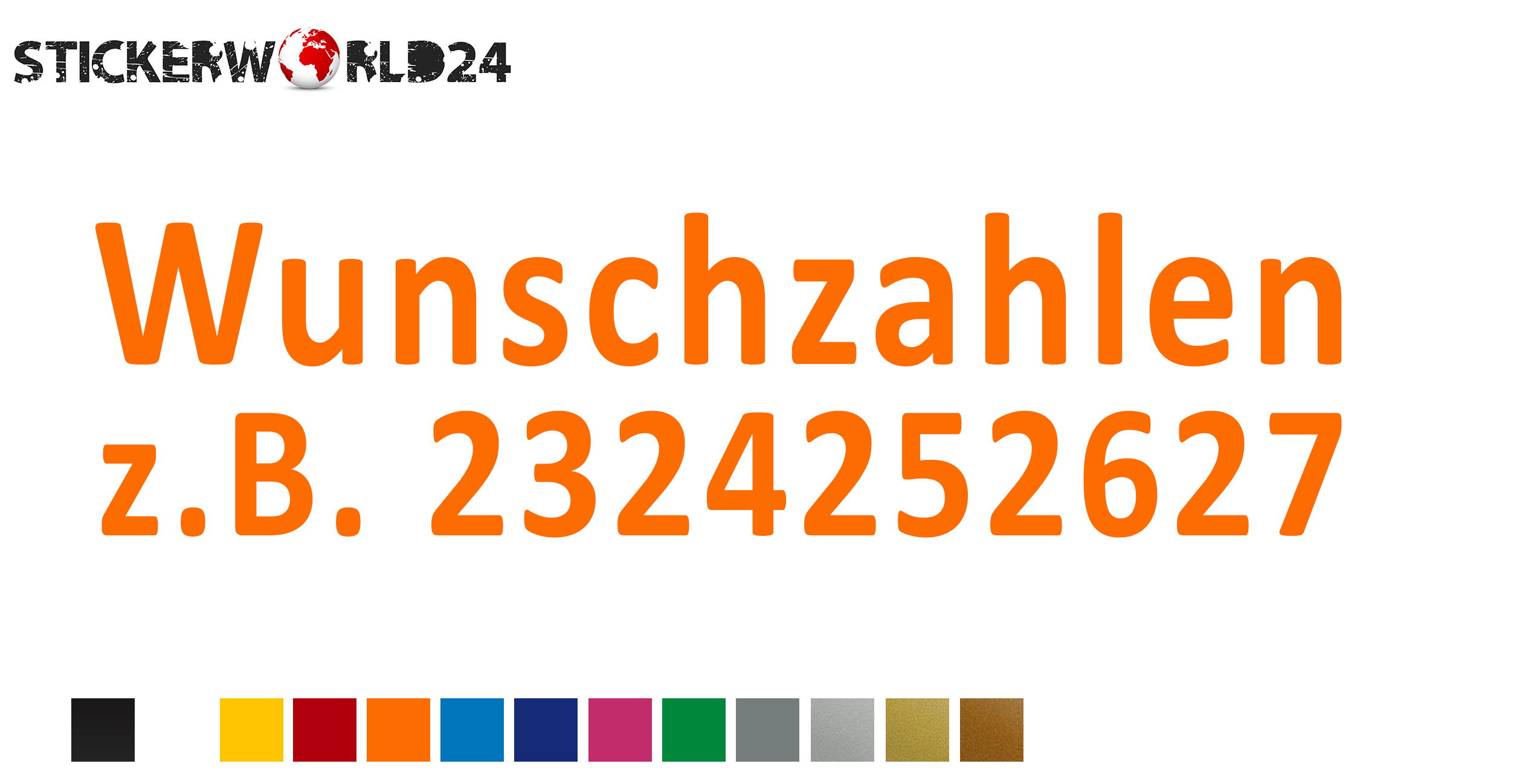Aufkleber Wunschzahlen 10 Stk.