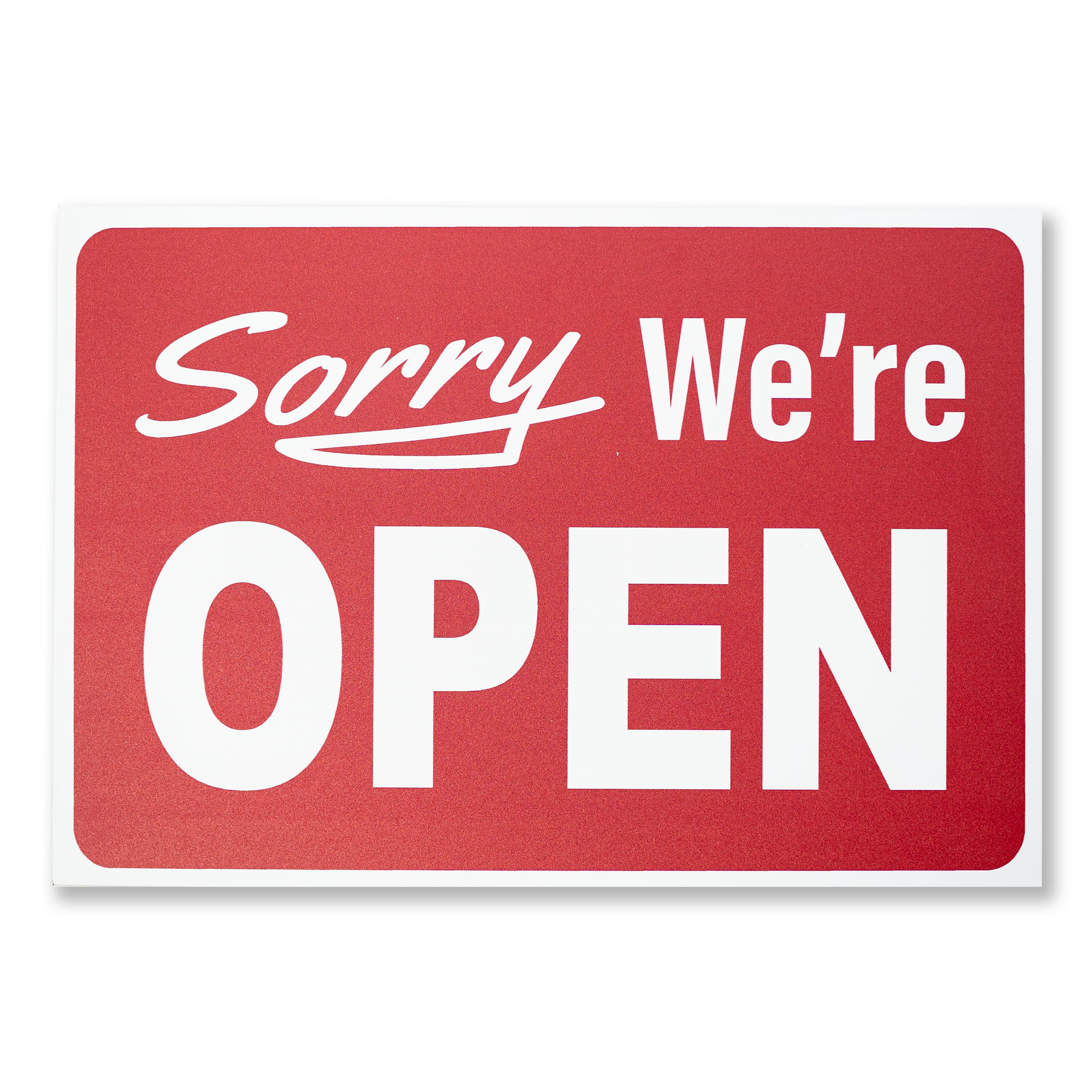 Sorry we´re OPEN Schild Entschuldigung wir haben geöffnet Alu Verbund Türschild Scherzartikel Geschenkidee