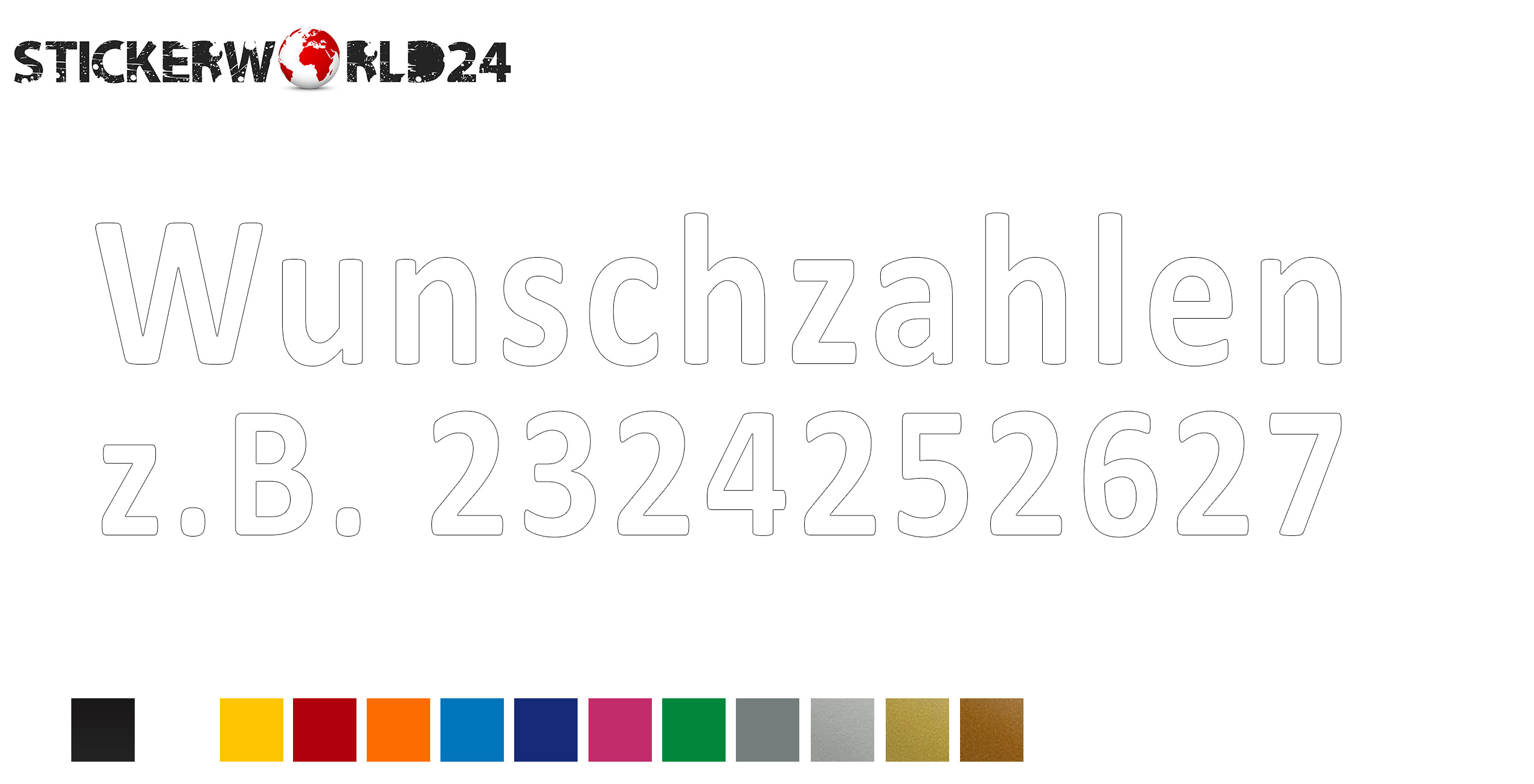 Aufkleber Wunschzahlen 10 Stk.