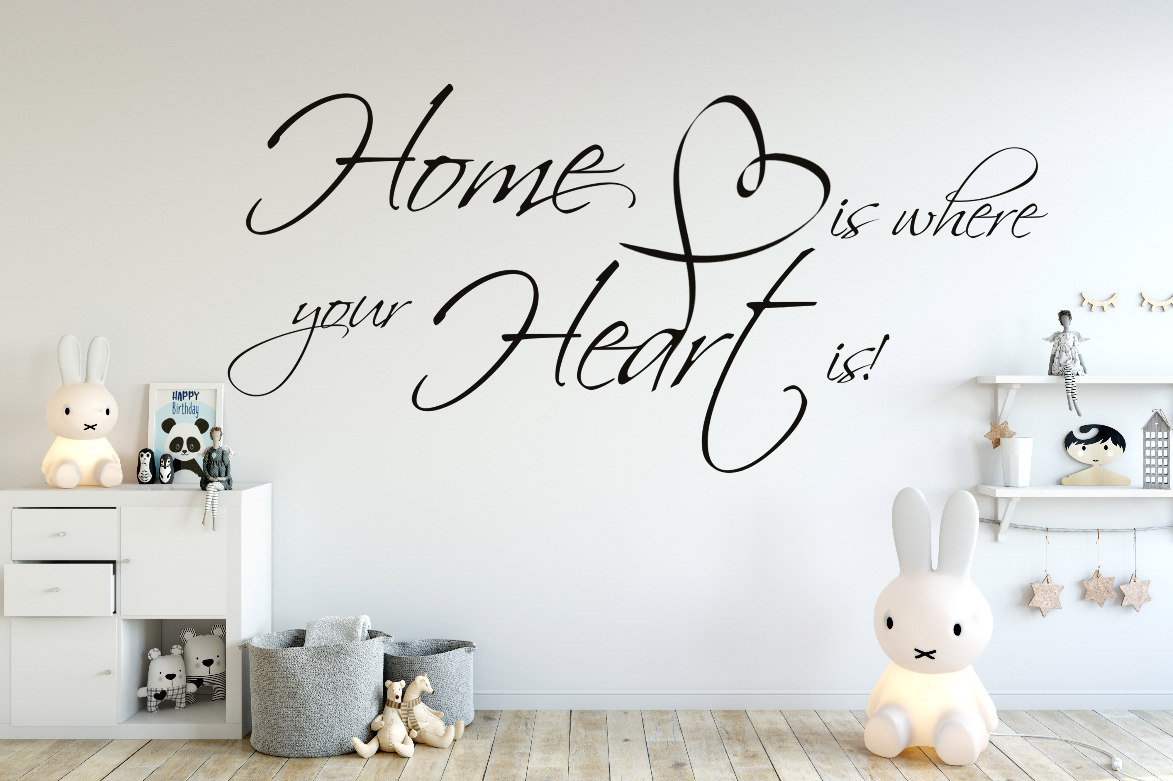 Aufkleber Wandtattoo Home is where your Heart is Deko Wohnen Lifestyle