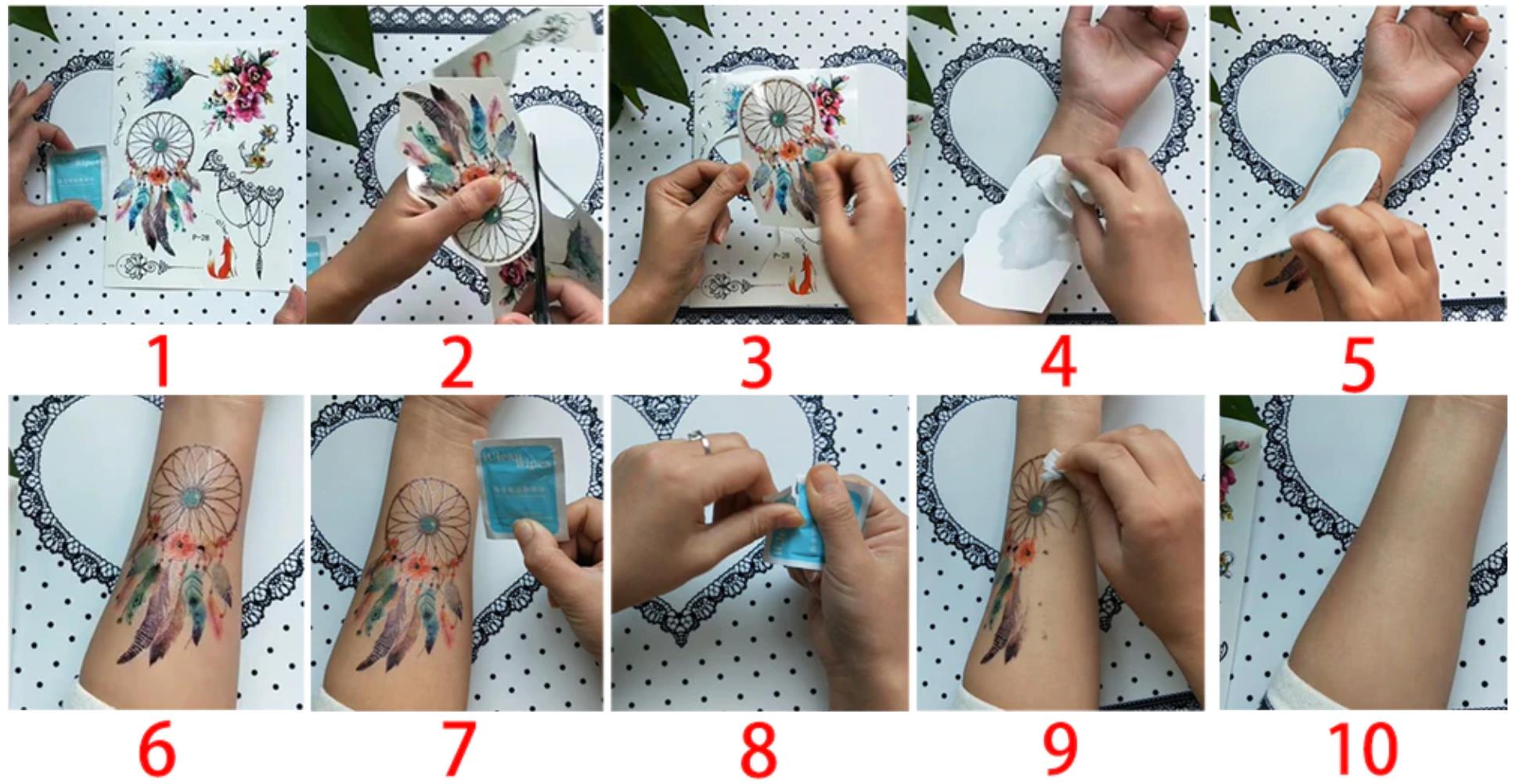 Tattoo Hauttattoo Sommer Set Temporäre Tattoos Traumfänger Anker Kolibri