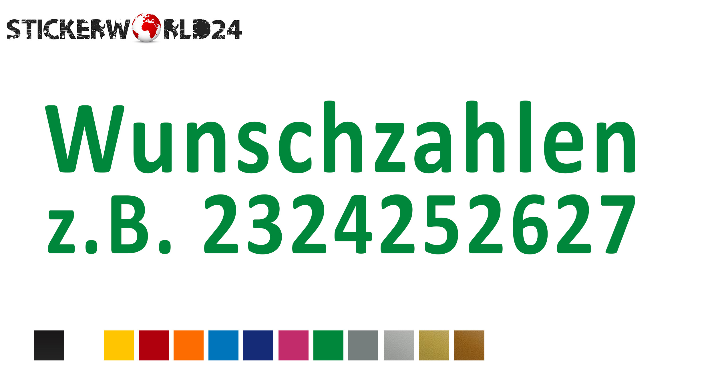 Aufkleber Wunschzahlen 10 Stk.