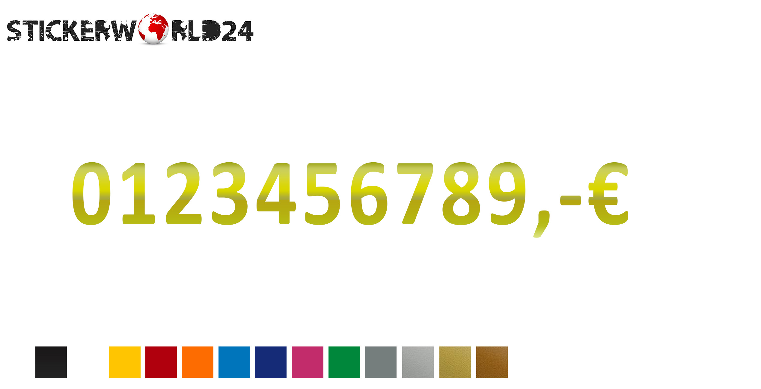 Aufkleber Klebezahlen mit Euro 10 Stk.