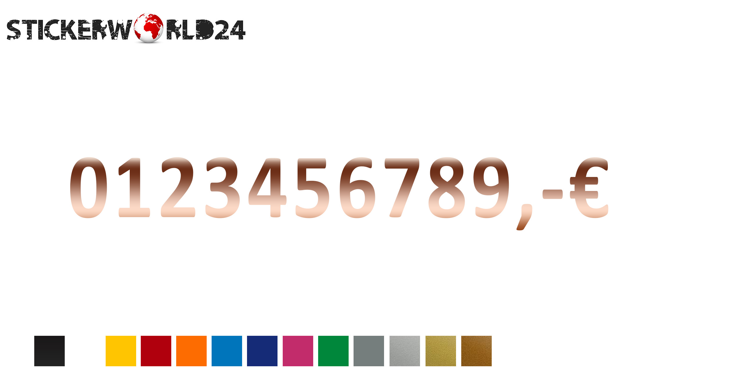 Aufkleber Klebezahlen mit Euro 10 Stk.