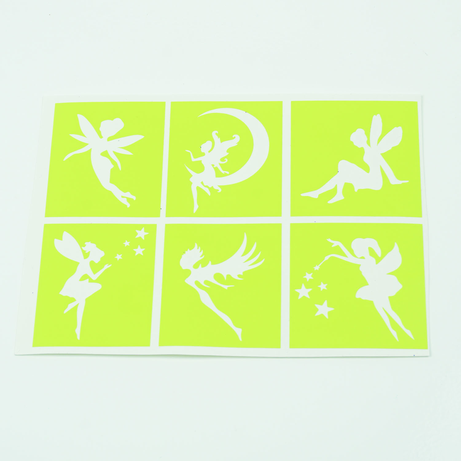 Tattoo Schablonen SET Kinder Feen 6 Schablonen Glitzertattoos Selbstklebend Airbrush Fee