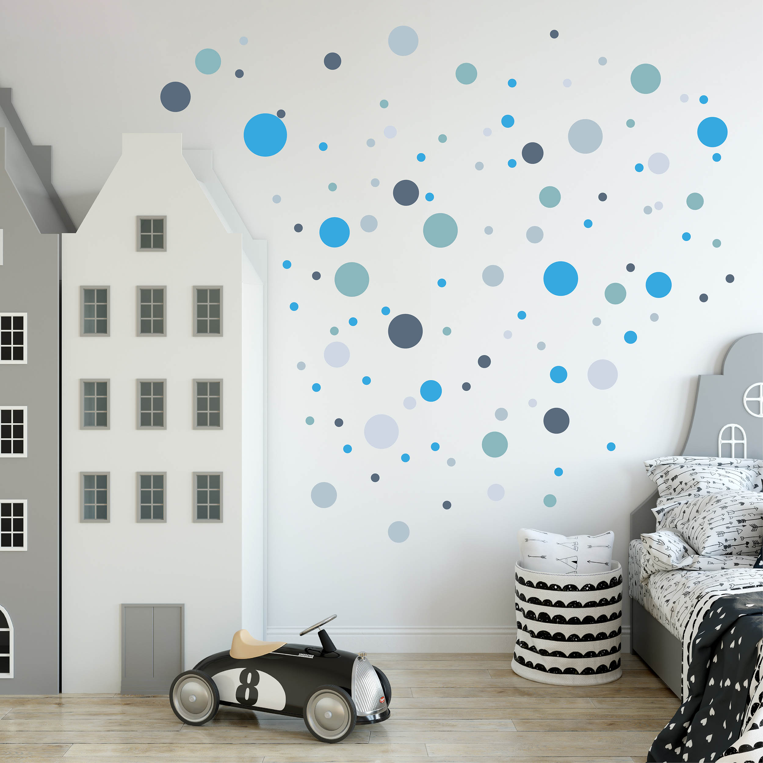 Wandtattoo Deko Wohnzimmer Punkte / Sterne / Wanddeko kinderzimmer Mädchen Wandaufkleber Babyzimmer selbstklebende Sticker Set Dekoration 