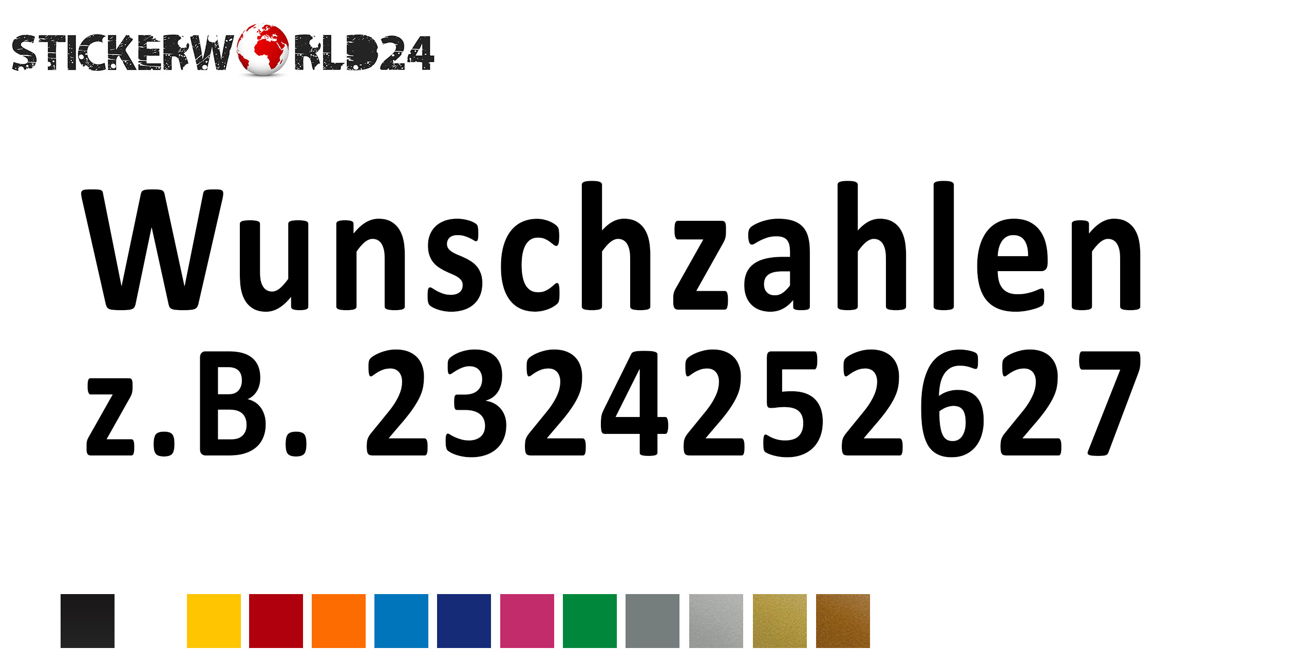 Aufkleber Wunschzahlen 10 Stk.