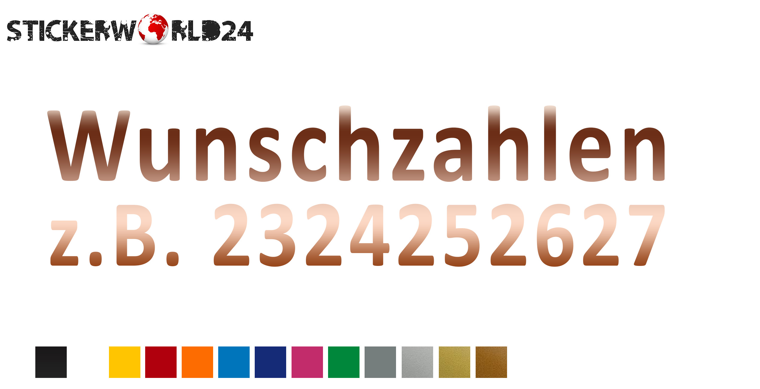 Aufkleber Wunschzahlen 10 Stk.