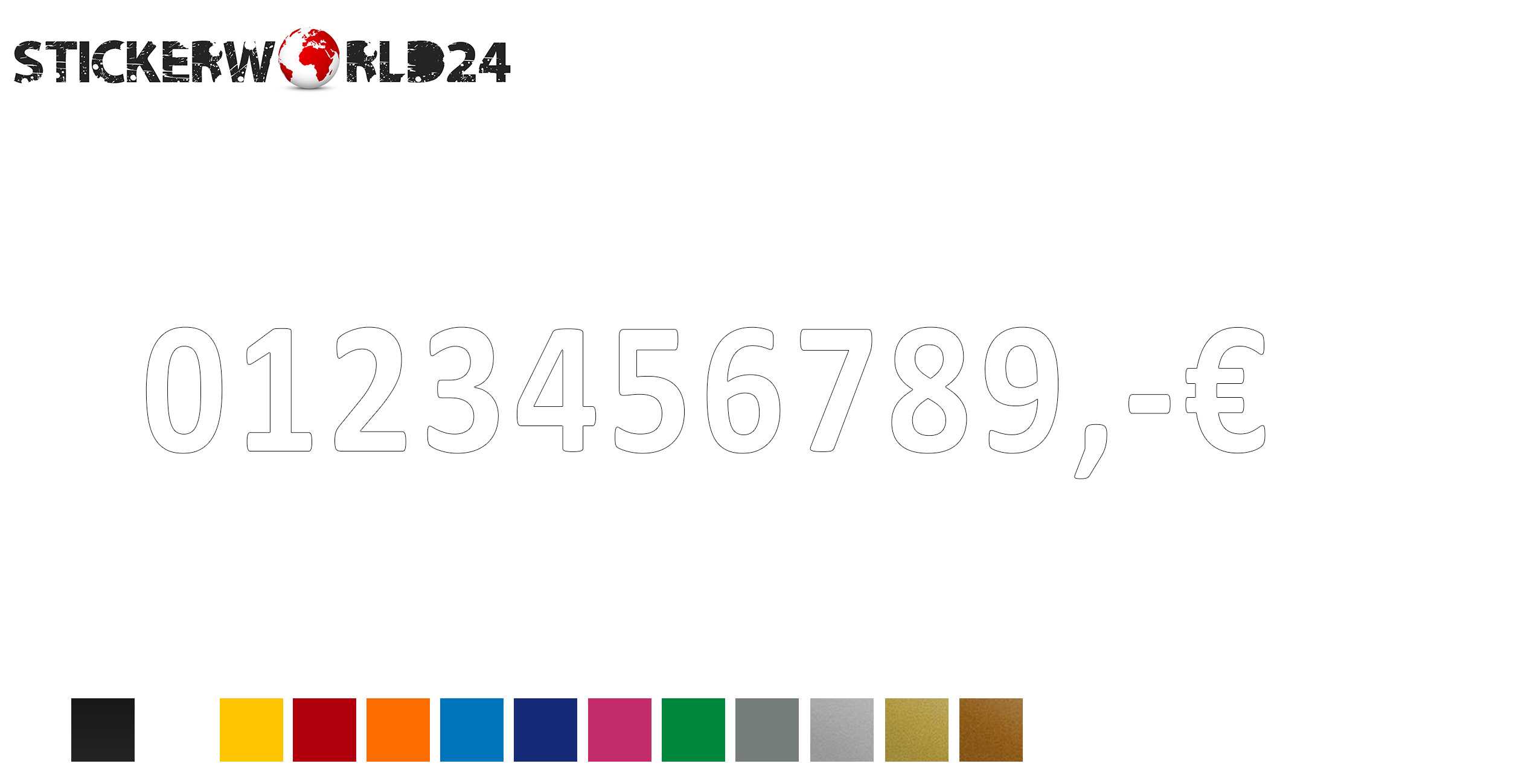 Aufkleber Klebezahlen mit Euro 10 Stk.