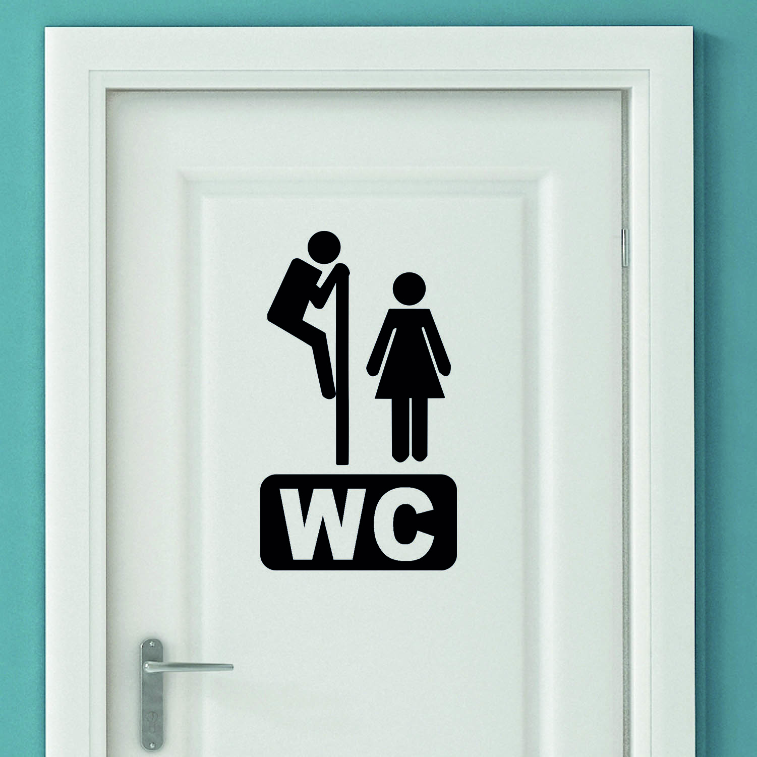 Aufkleber Türaufkleber WC SPION Mann Frau Toilette Fun Sticker in Schwarz oder Wunschfarbe