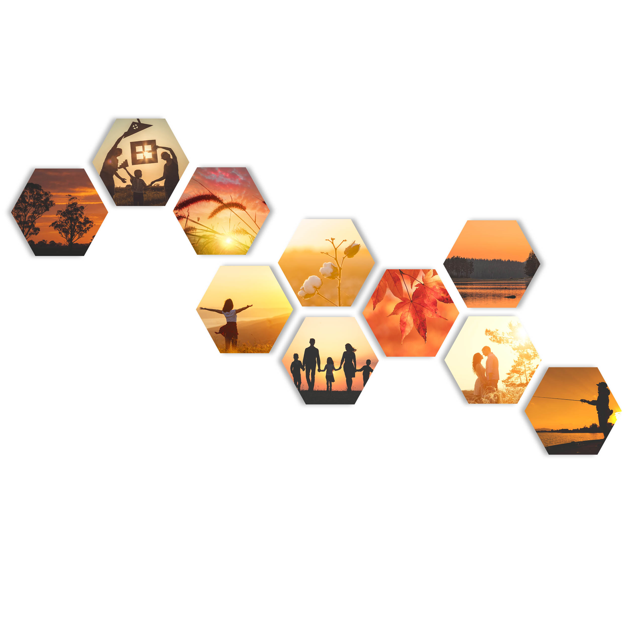 Hexagon Wabe Wandbilder - Gestalten Sie Ihre Wanddeko mit Ihren eigenen Bildern oder Fotos selbst. Fotogeschenke personalisiert mit Wunschmotiv