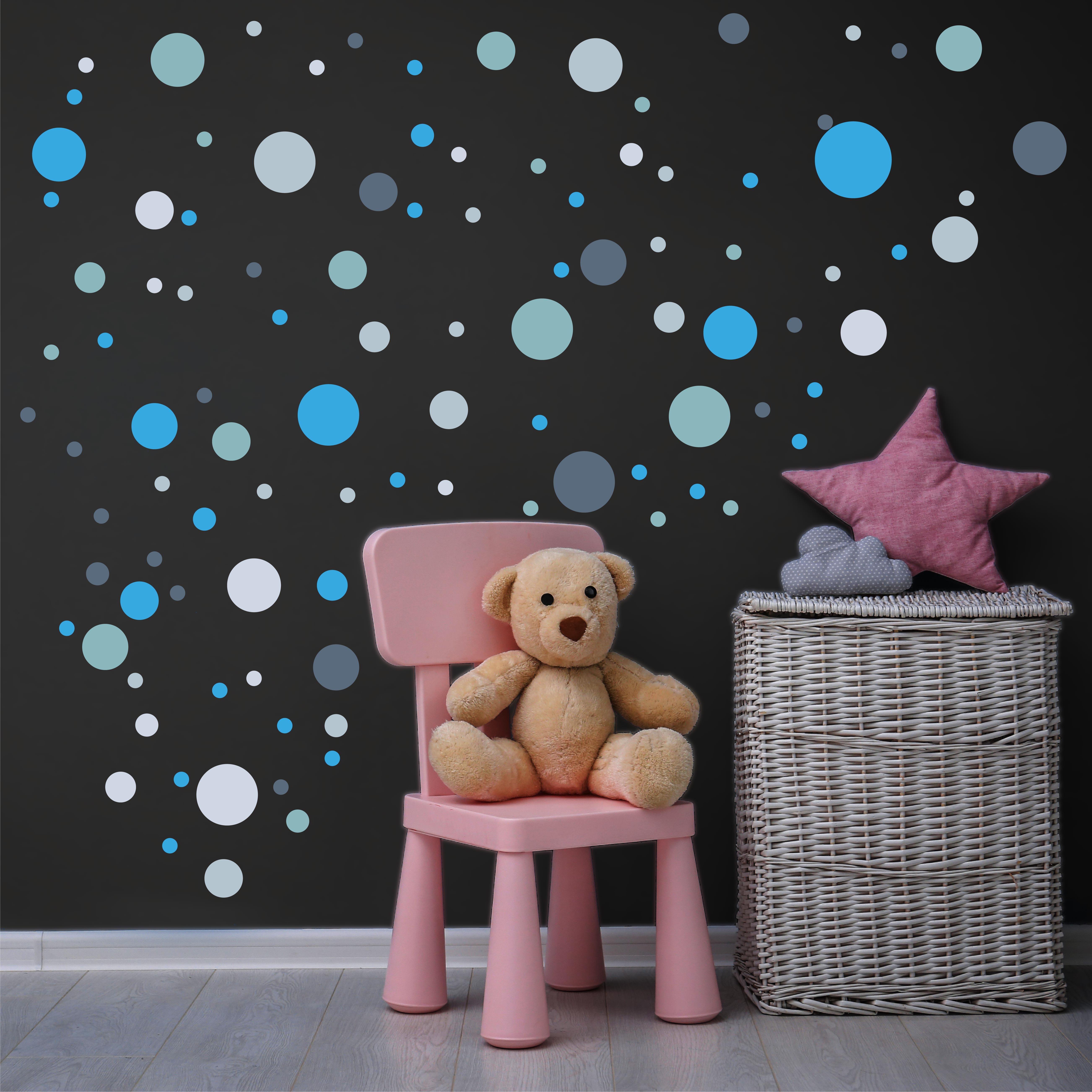 Wandtattoo Deko Wohnzimmer Punkte / Sterne / Wanddeko kinderzimmer Mädchen Wandaufkleber Babyzimmer selbstklebende Sticker Set Dekoration 