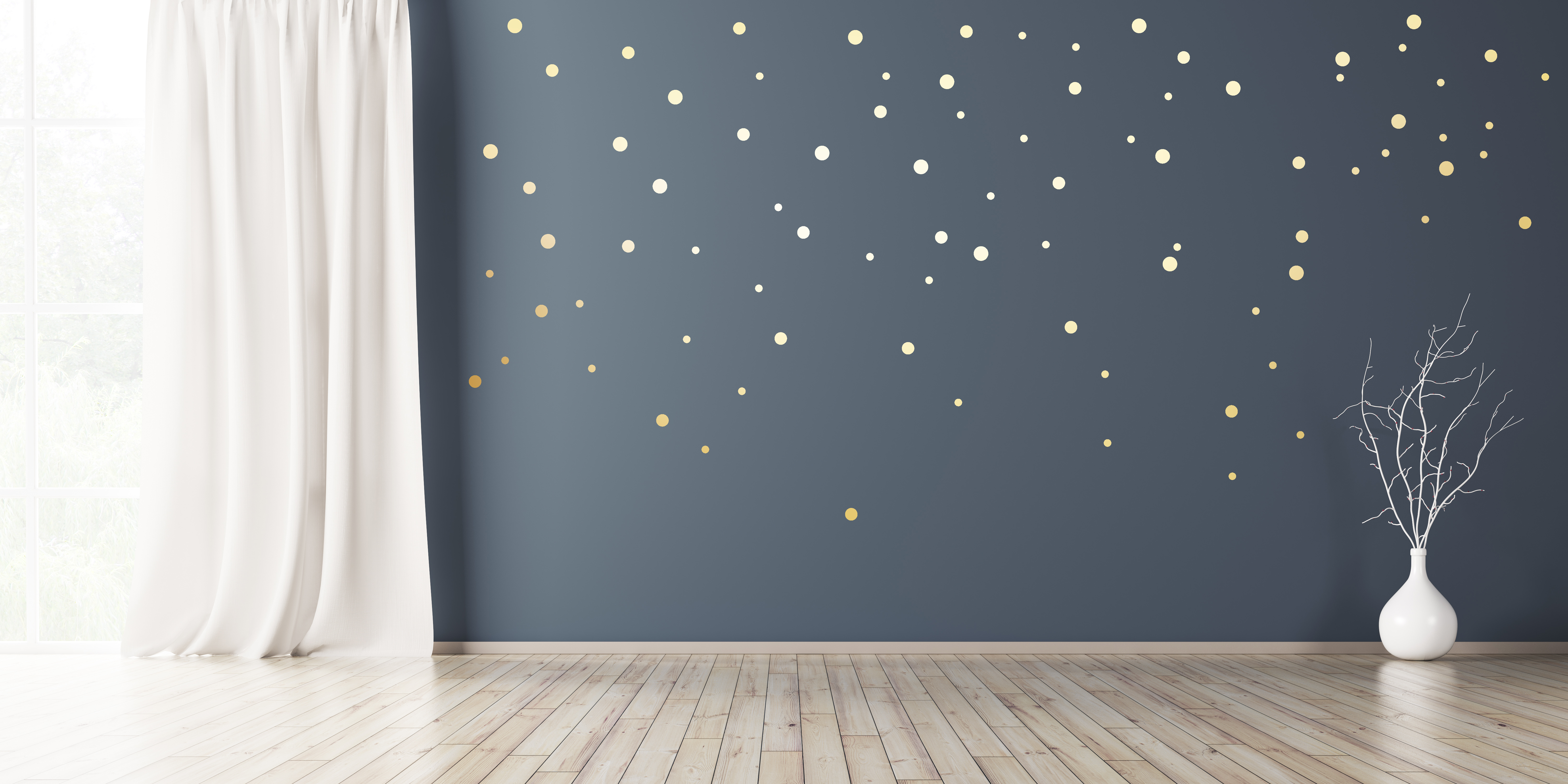 Wandtattoo Punkte Mix Gold Silber Kupfer in 3 Größen 110 Stück selbstklebend Wandsticker Aufkleber