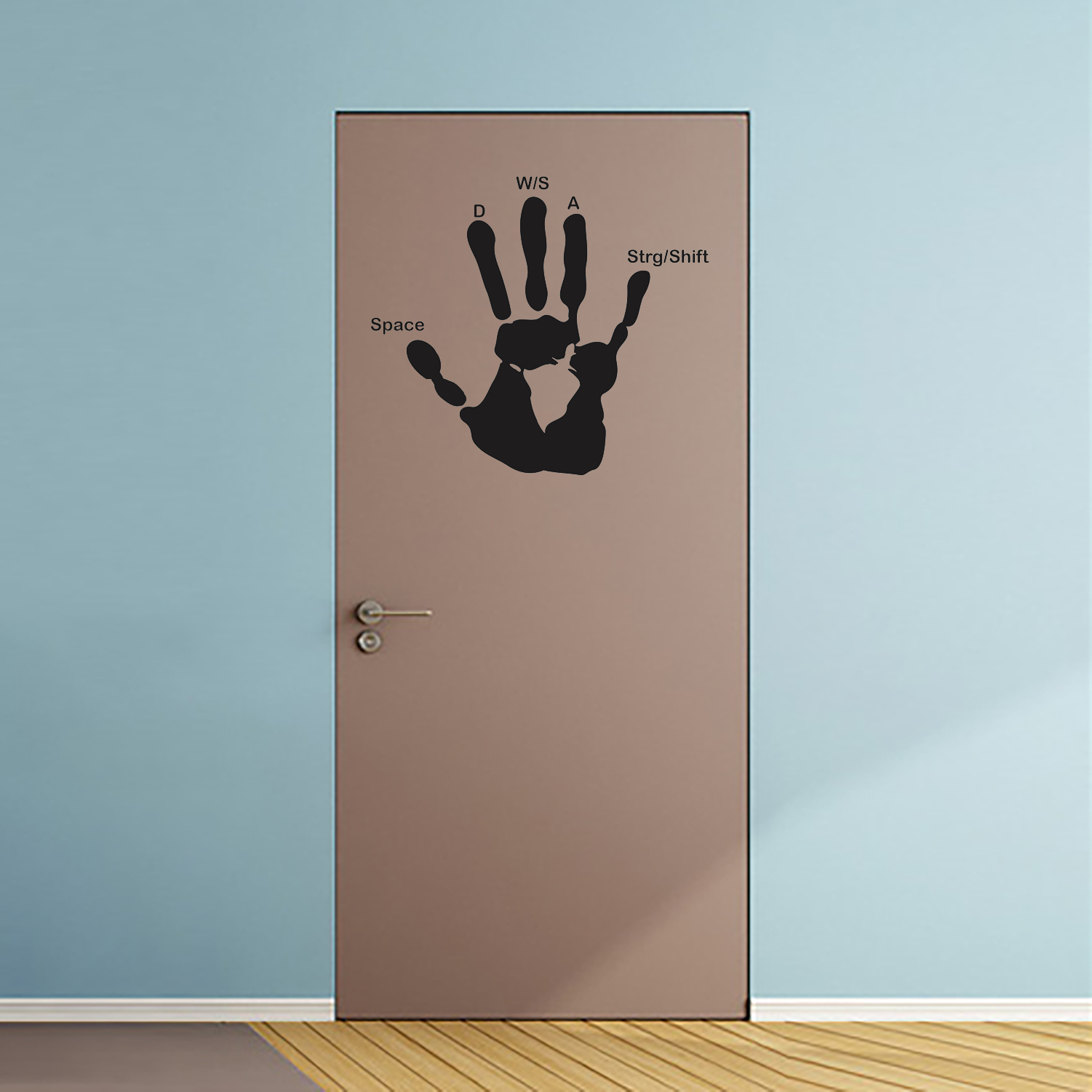 Türaufkleber Gaming  Gamer Hand WASD