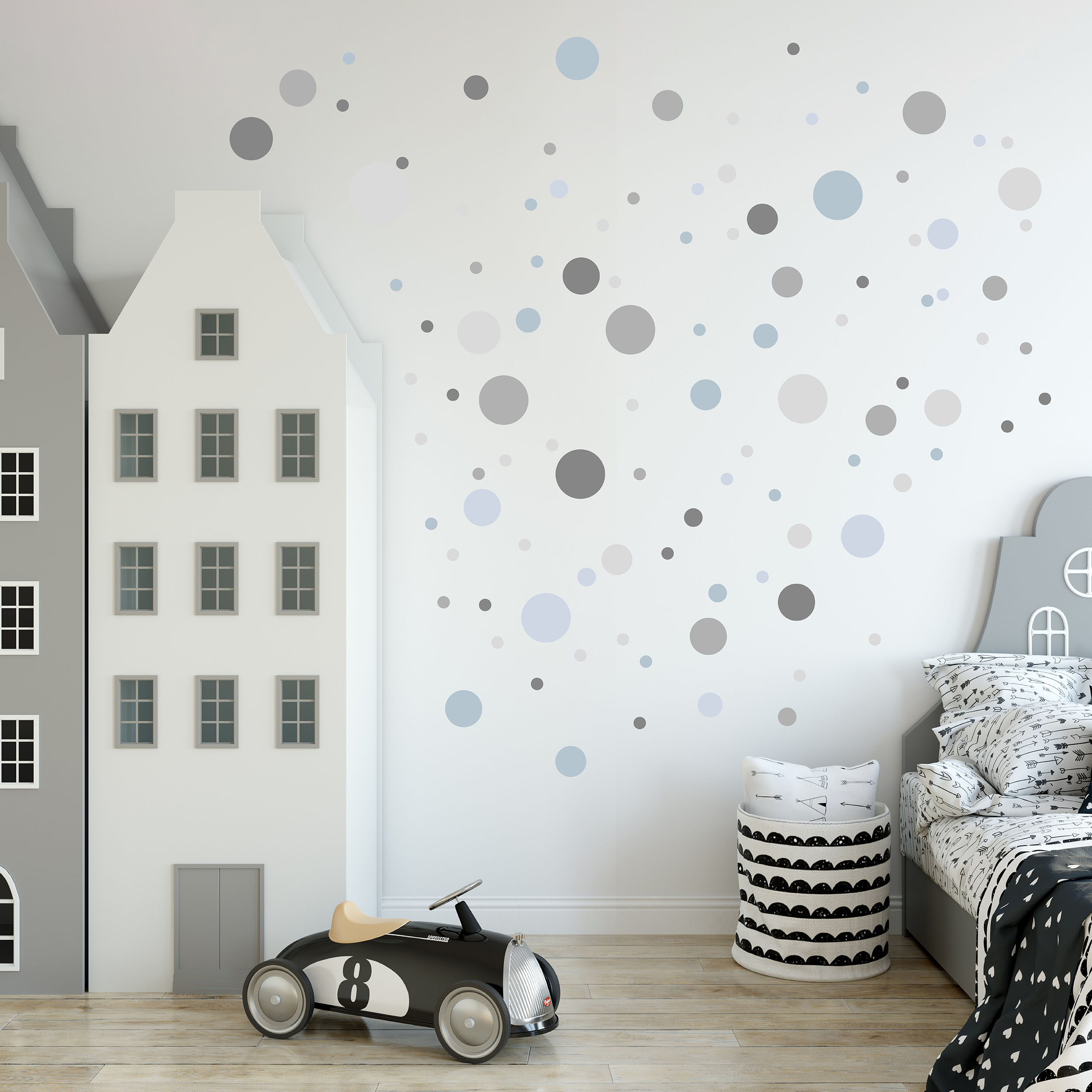 Wandtattoo Deko Wohnzimmer Punkte / Sterne / Wanddeko kinderzimmer Mädchen Wandaufkleber Babyzimmer selbstklebende Sticker Set Dekoration 