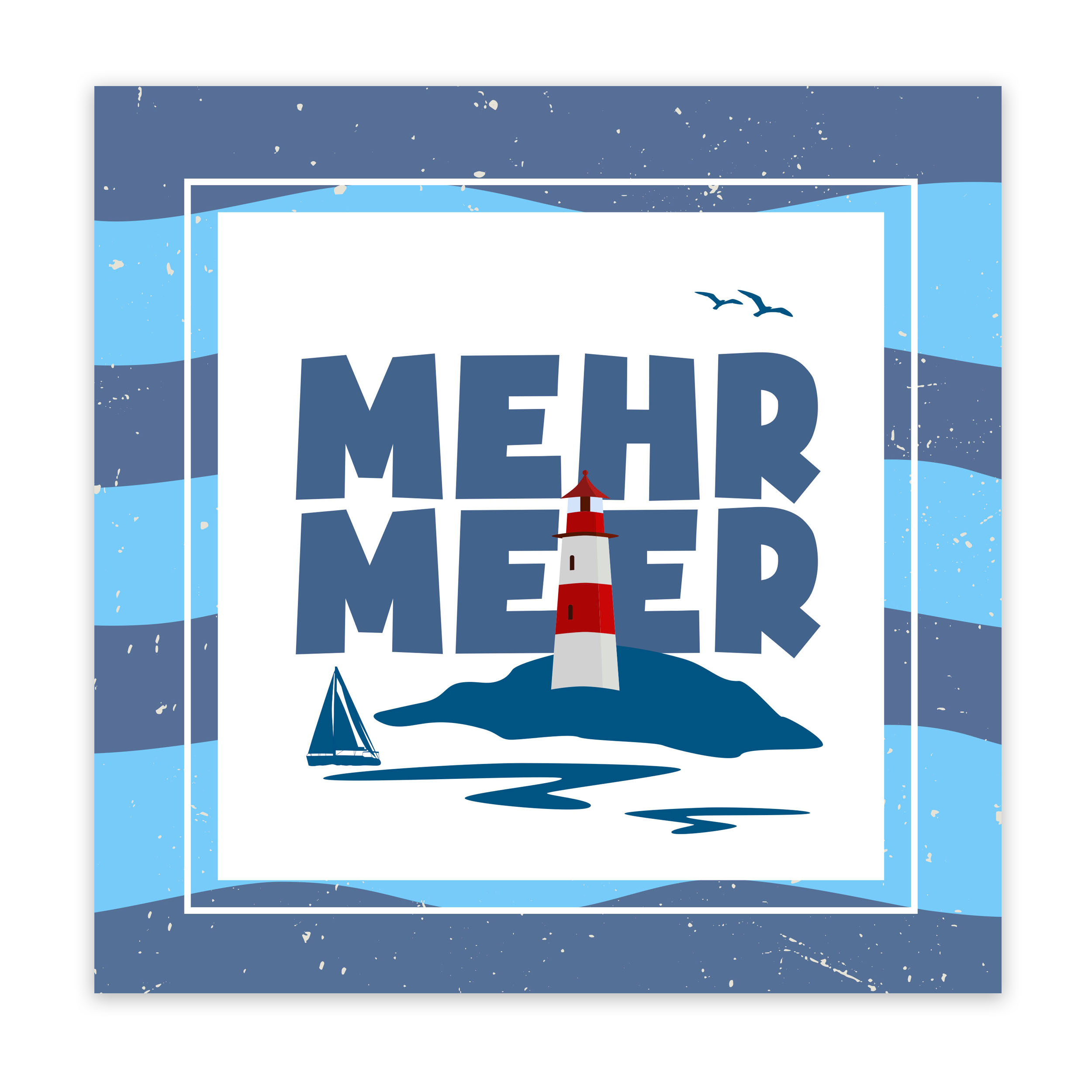 Mehr Meer Schild Alu Verbund Wandbild Strand Leuchtturm Boot Wellen Möve See Ostsee Nordsee Bild Geschenkidee