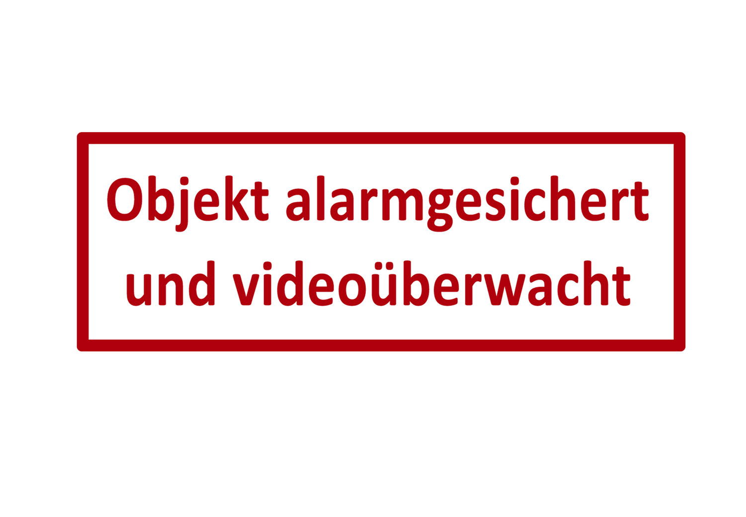 Türaufkleber / Fensteraufkleber - OBJEKT ALARMGESICHERT UND VIDEOÜBERWACHT