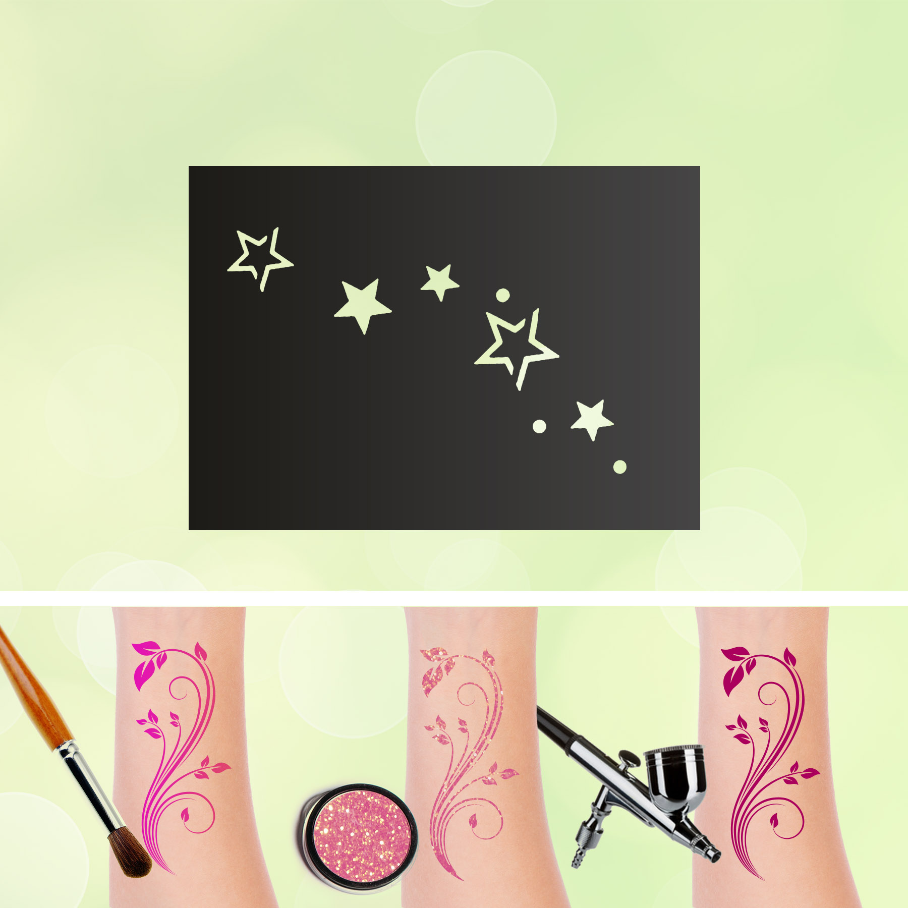 Tattoo Schablonen Sterne Selbstklebend Kinderschminken Airbrush