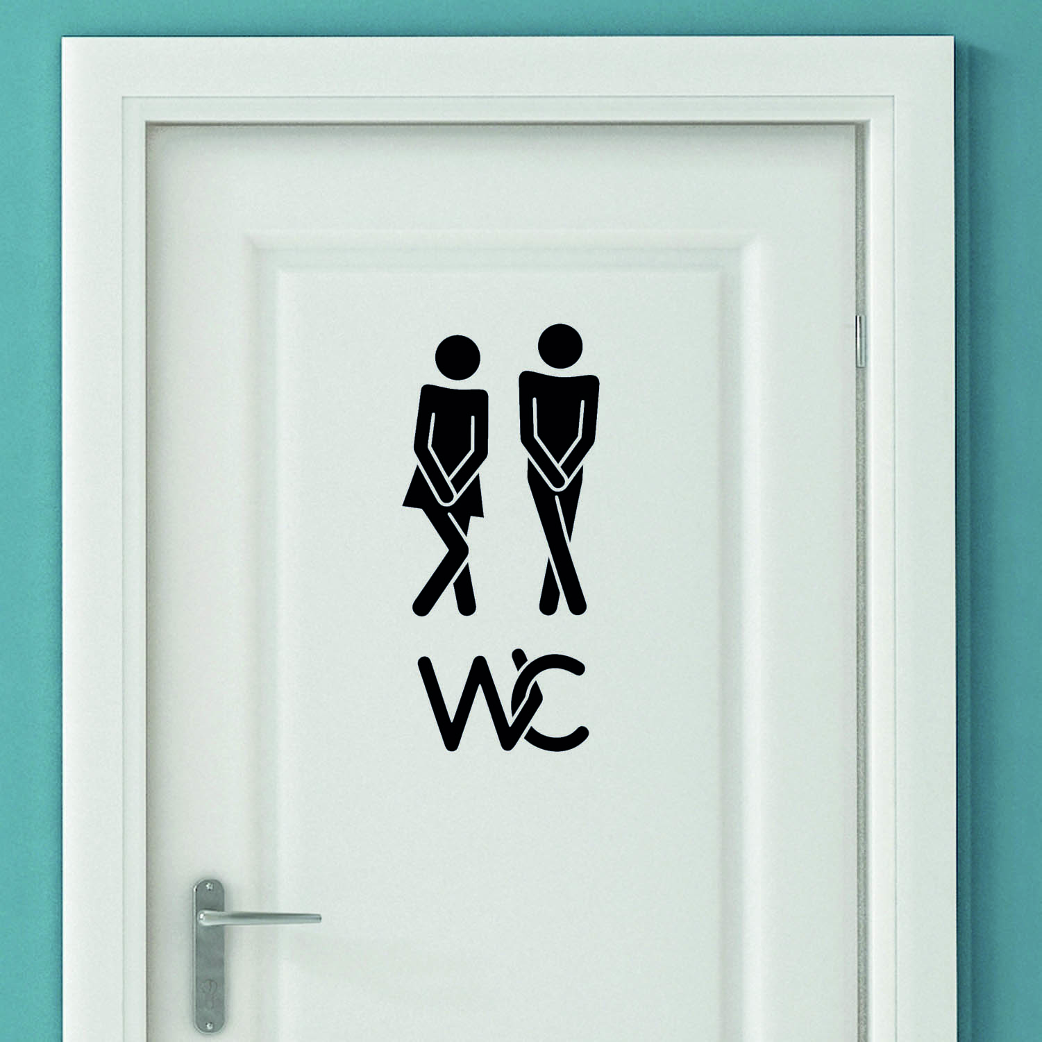 Aufkleber Türaufkleber WC - Dringend WC 2 Fun Toilette in der Farbe Schwarz oder Wunschfarbe