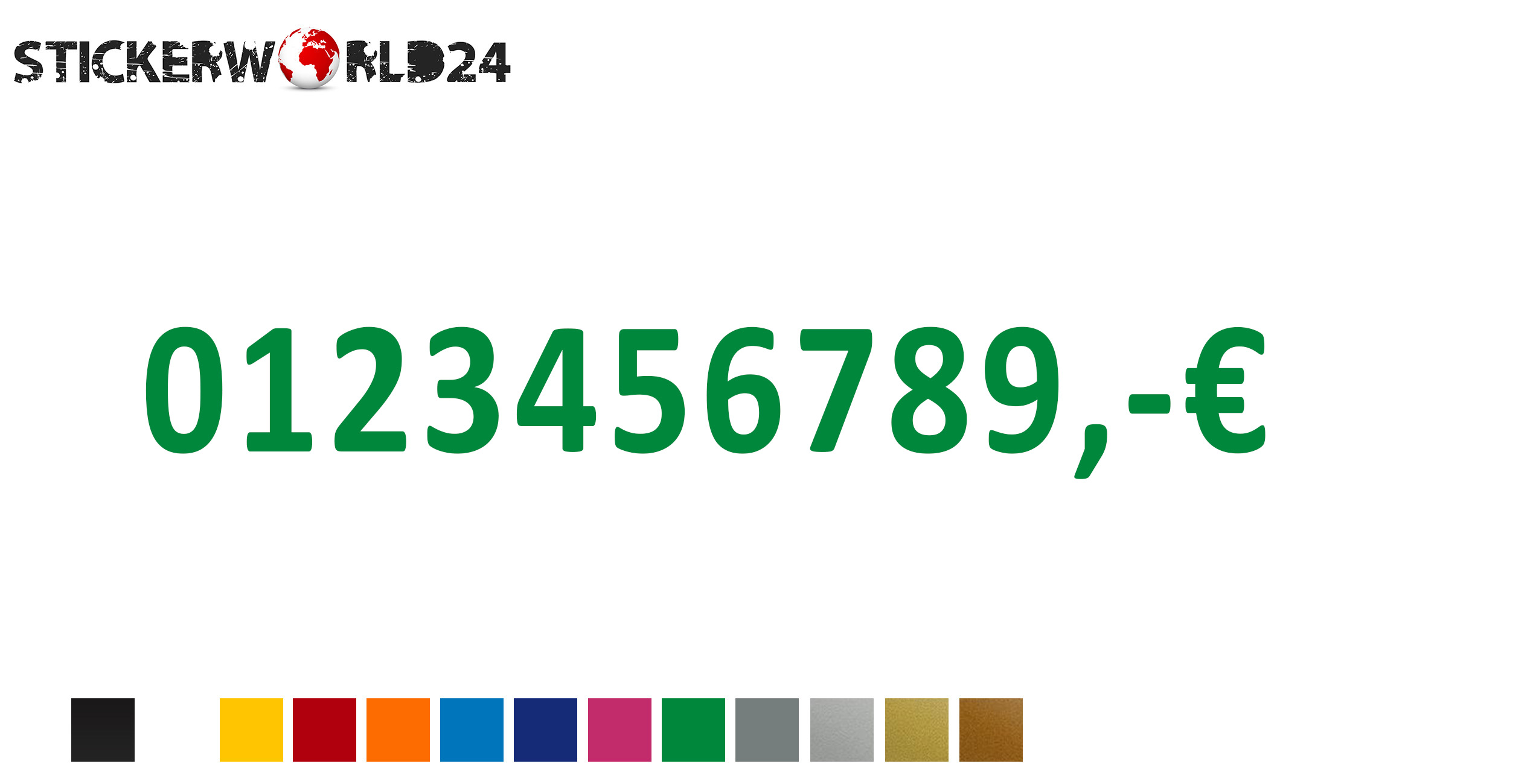 Aufkleber Klebezahlen mit Euro 10 Stk.
