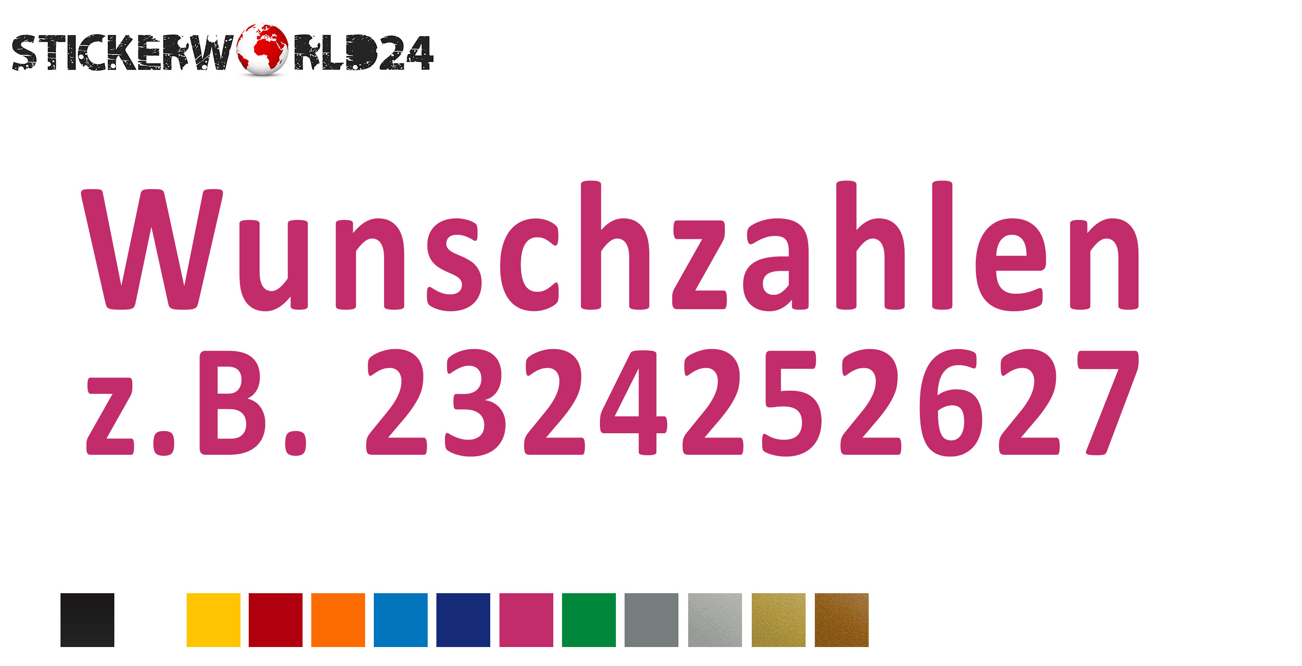 Aufkleber Wunschzahlen 10 Stk.