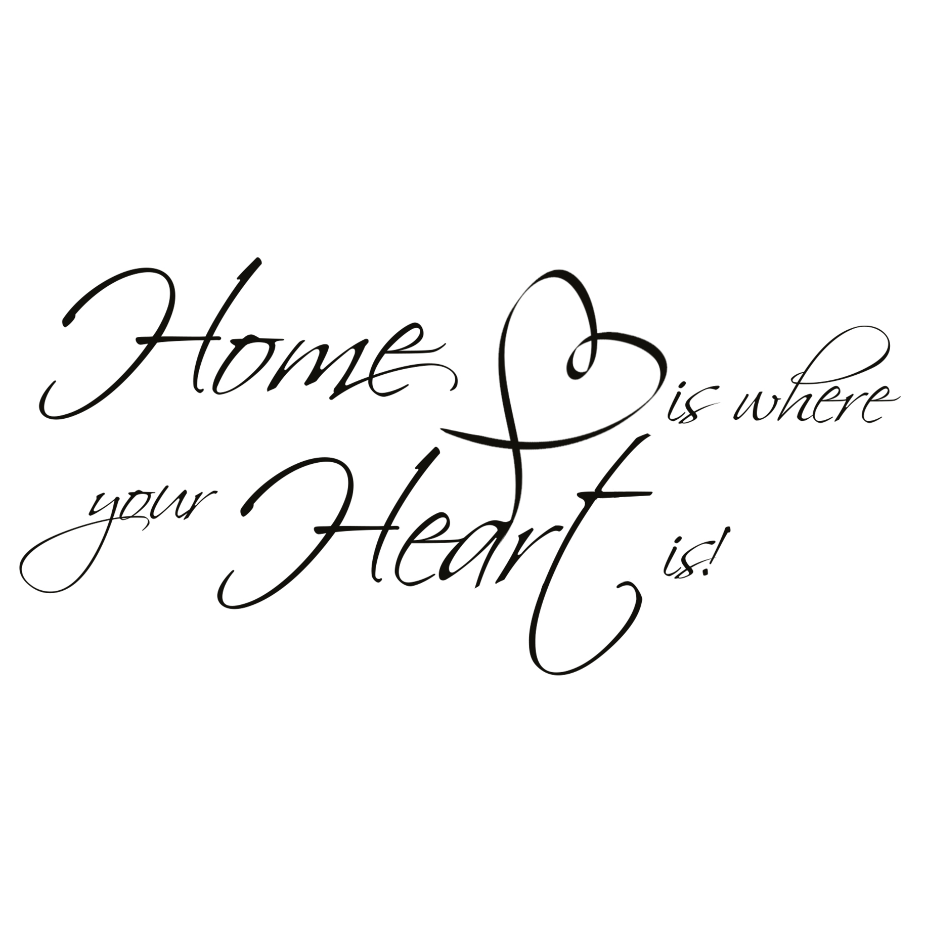 Aufkleber Wandtattoo Home is where your Heart is Deko Wohnen Lifestyle