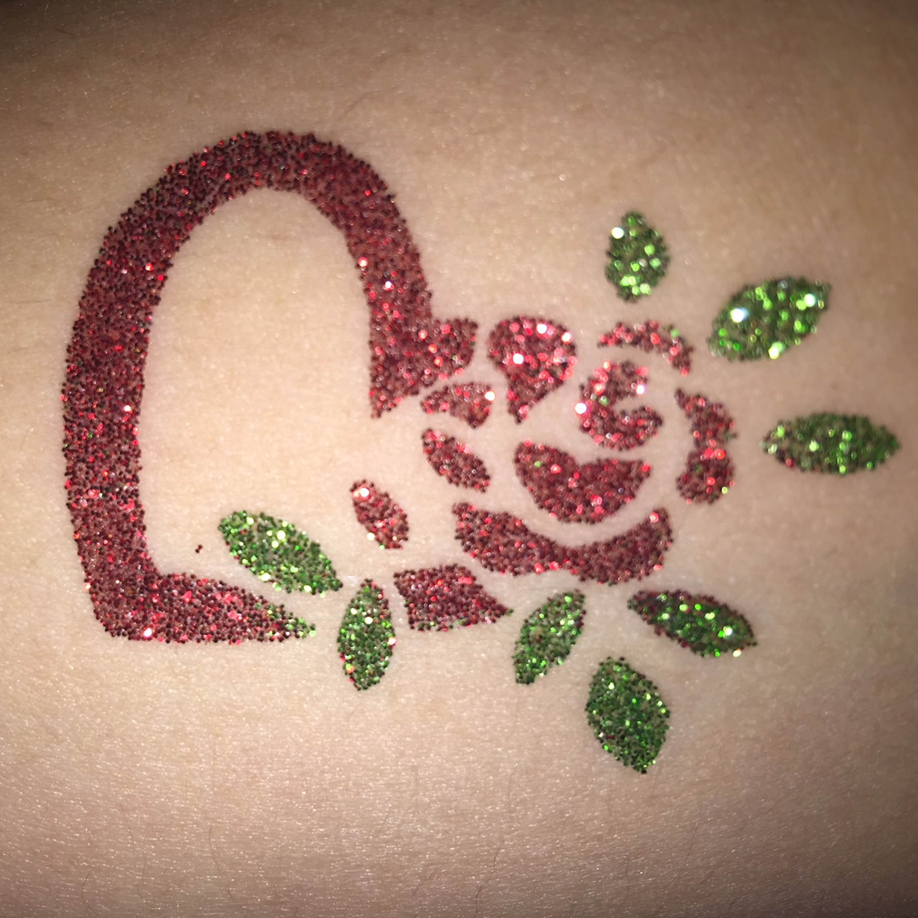 Tattoo Schablonen Herz mit Rose Selbstklebend Kinderschminken Airbrush
